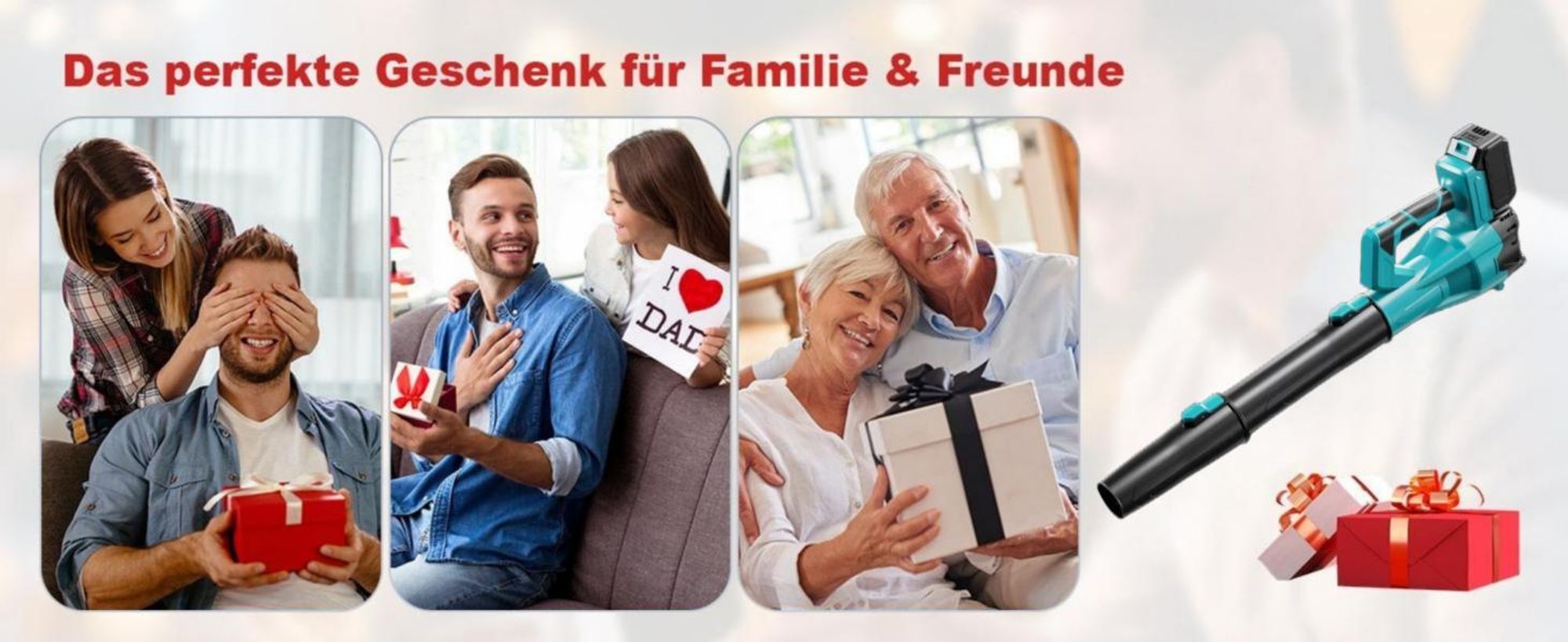 Akku Laubbläser 6 Stufen mit 2x4000mAh Akku und Ladegerät，Akku-Gebläse für Laub &amp, Pulverschnee; Tragbarer Kabellos laubbläser für Haus,Garten,Auto