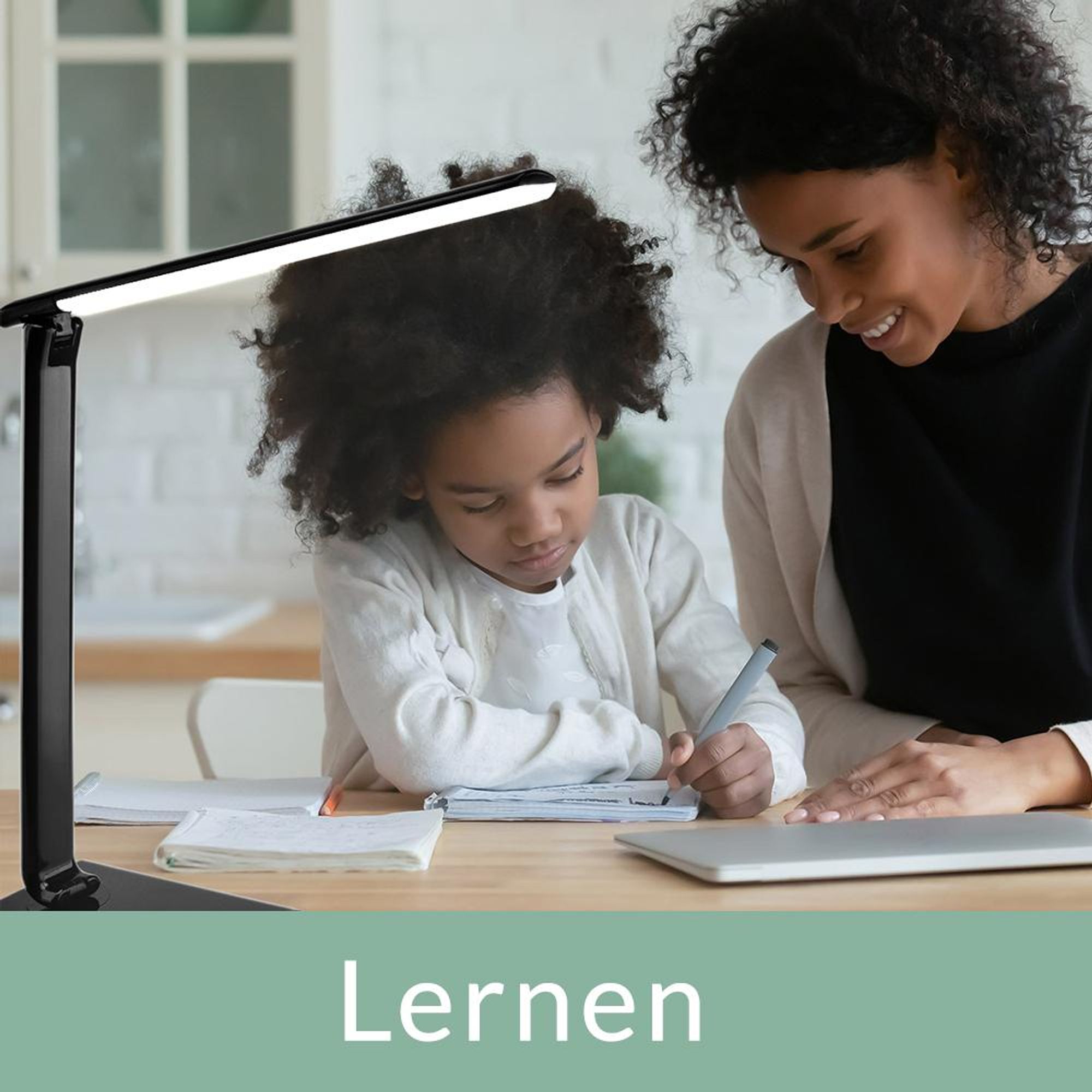 MONZANA® LED Schreibtischlampe USB Anschluss 3 Farb- 5 Helligkeitsstufen Touch Dimmbar Warmweiß Tischlampe Büro Nachttischlampe Warmes Licht Schwarz