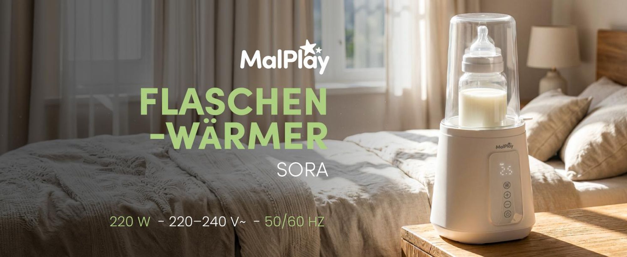 Baby Flaschenwärmer mit Sterilisator Babykostwärmer Warmhaltefunktion bis 9 St. 230W LED BPA-frei