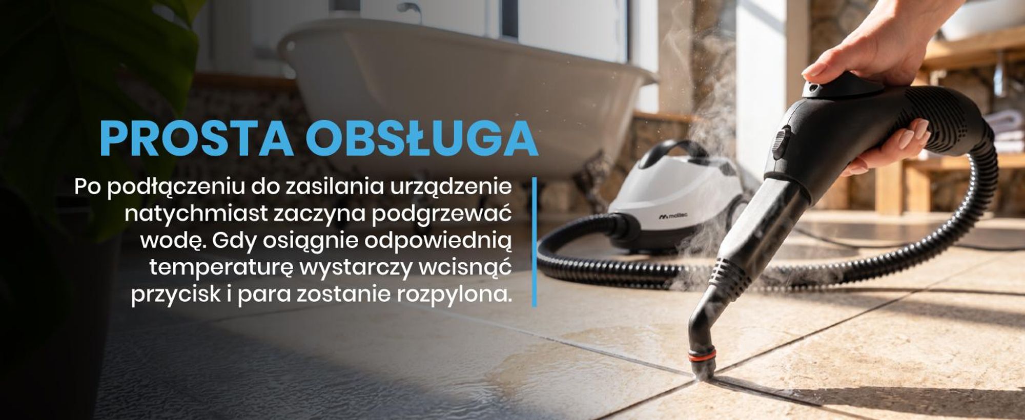 Myjka parowa czyścik parownica MalTec HDS6000W-PRO z akcesoriami, sterylizacja parowa, do okien, dywanów, podróg, 2000W