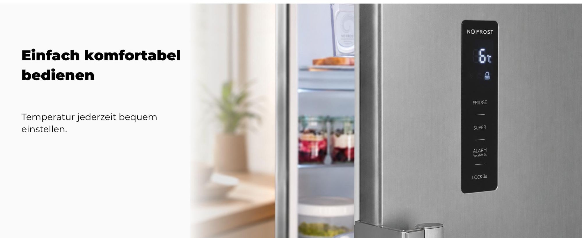Vollraumkühlschrank | KS5360-V-HE-040C inoxlook | 359 l Nutzinhalt gesamt | Elektronisch | LED | Energieklasse C | 39 dB | Inoxlook