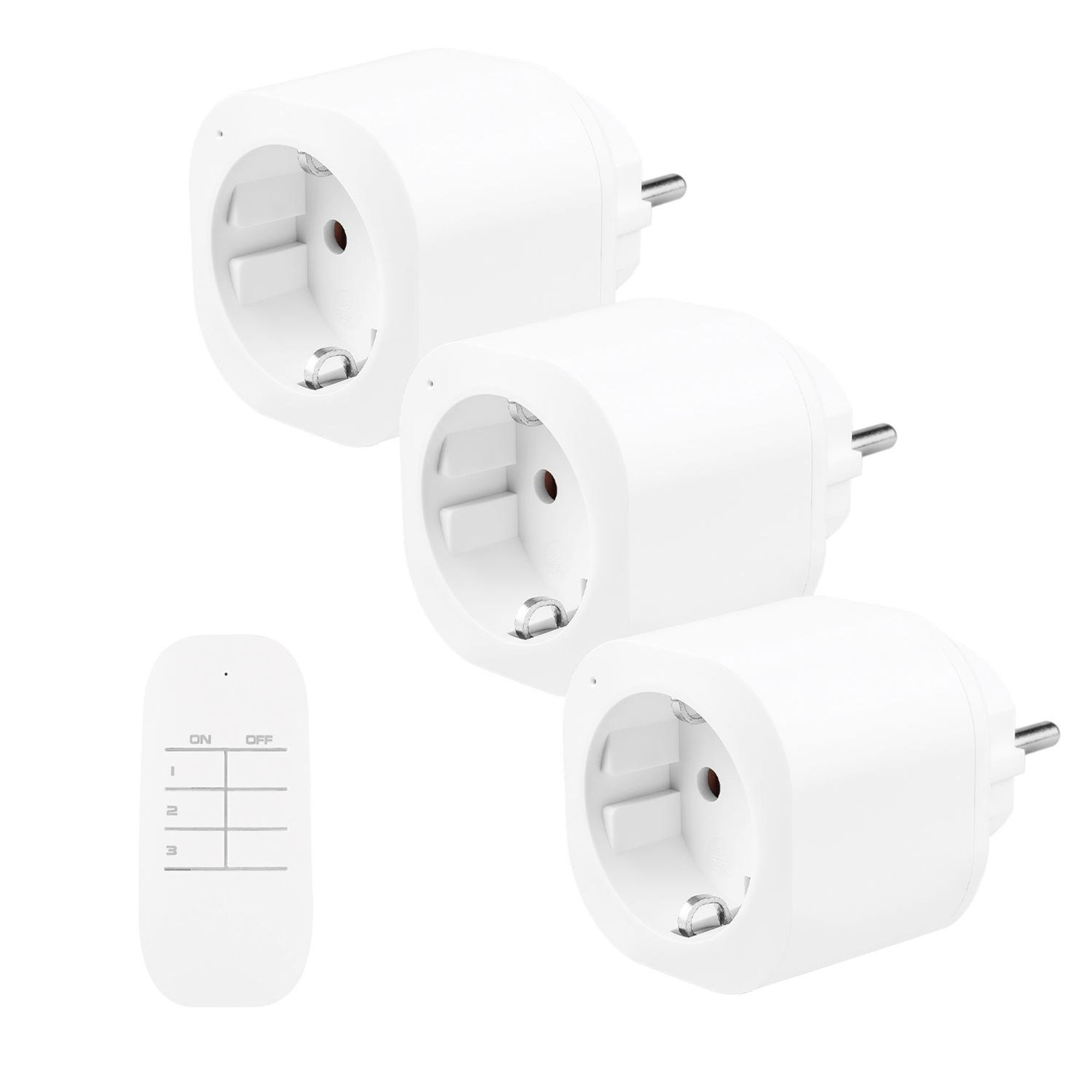 GreenBlue Fernbedienbare Steckdosen 3 Stück programmierbar Reichweite bis zu 30 m 220–240 V AC 50/60 Hz 16 A 433 MHz GB313 F