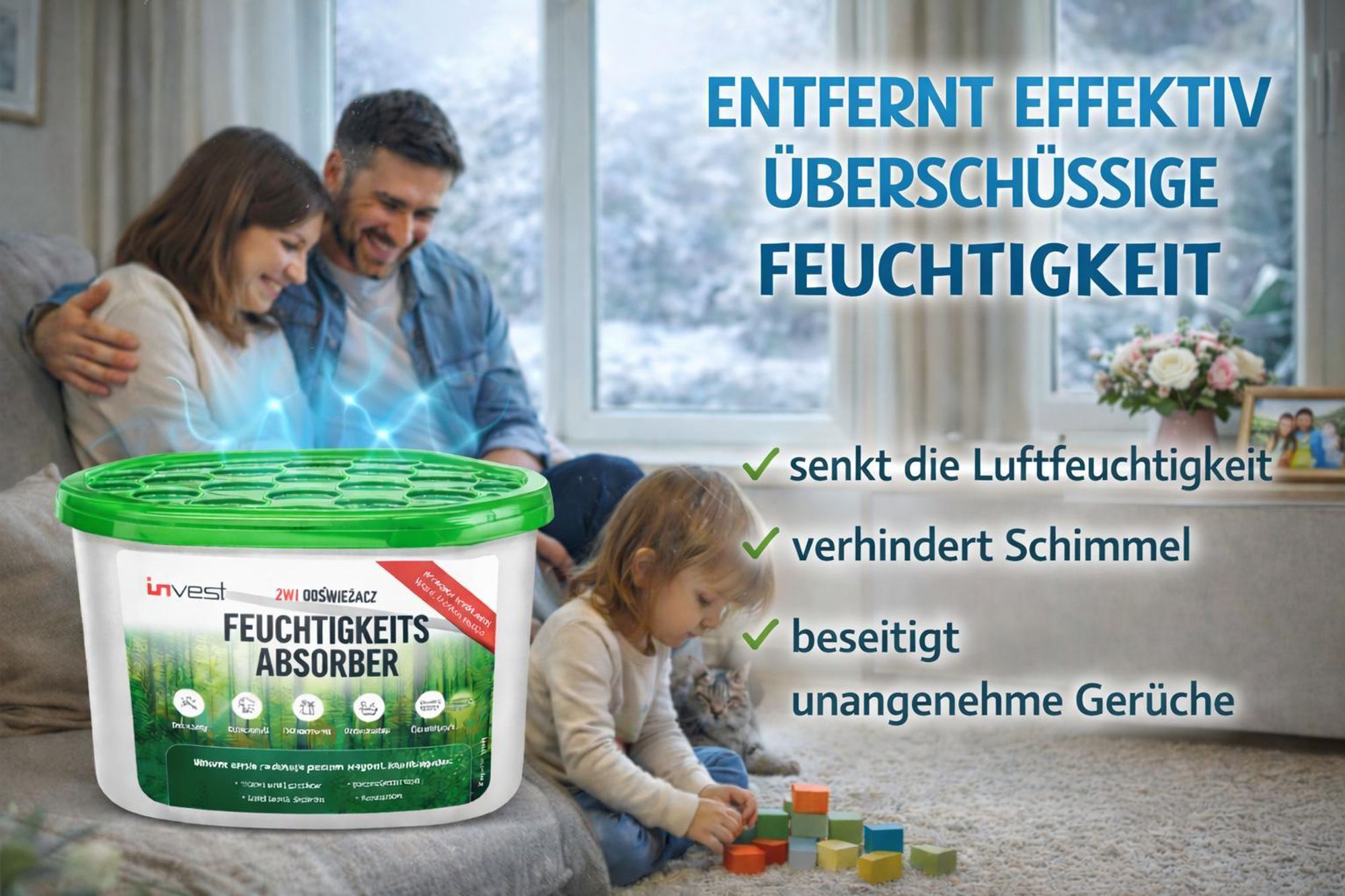 12x Luftentfeuchter, Raumentfeuchter für Küche, Bad, Auto, Wohnzimmer ohne Strom, Feuchtigkeitsabsorber, Entfeuchter, Waldduft
