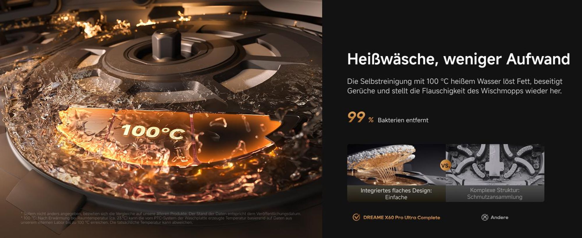 Dreame X60 Pro Ultra Complete Staubsauger Roboter mit Wischfunktion,42kPa Saugkraft,Doppelter UltraExtend-Arm,Zwei KI-Kameras,Selbstreinigung,Grau