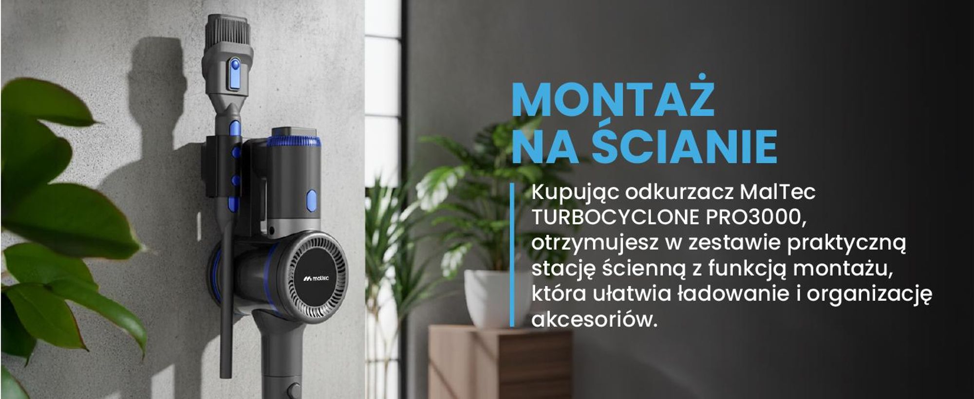 Cyklonowy odkurzacz bezworkowy z akumulatorem i mocą 30000Pa