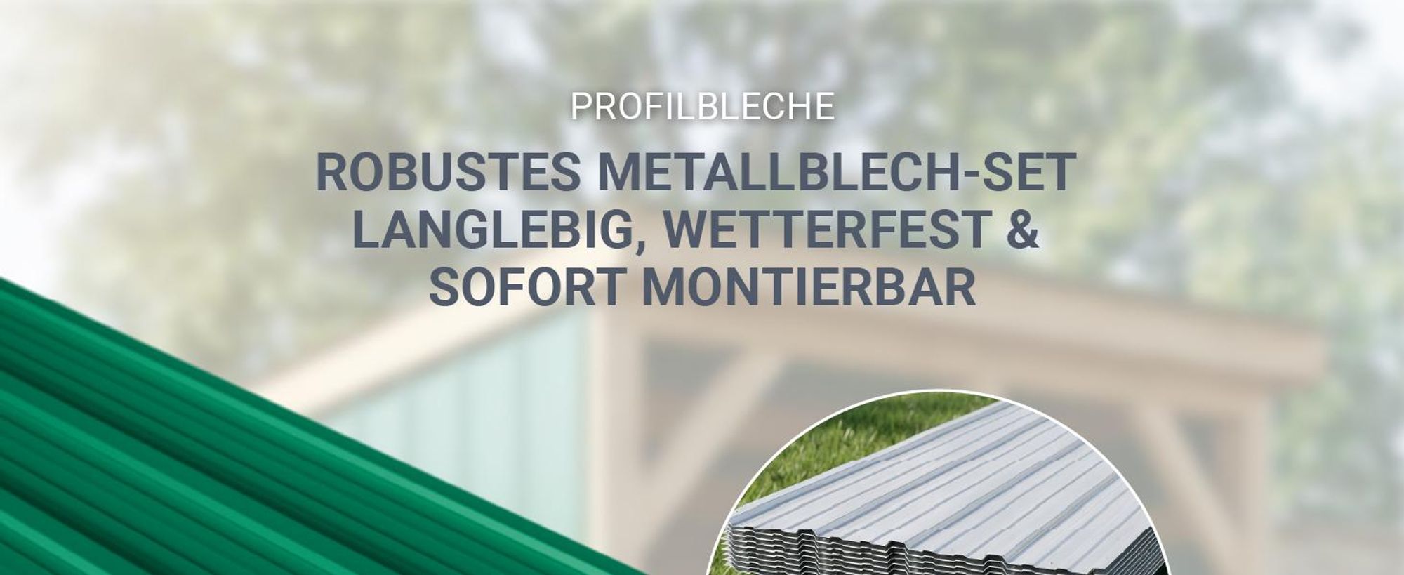 JUSKYS® Profilblech - Grün 14er Set, verzinkter Stahl, 110x45 cm, wetterfest