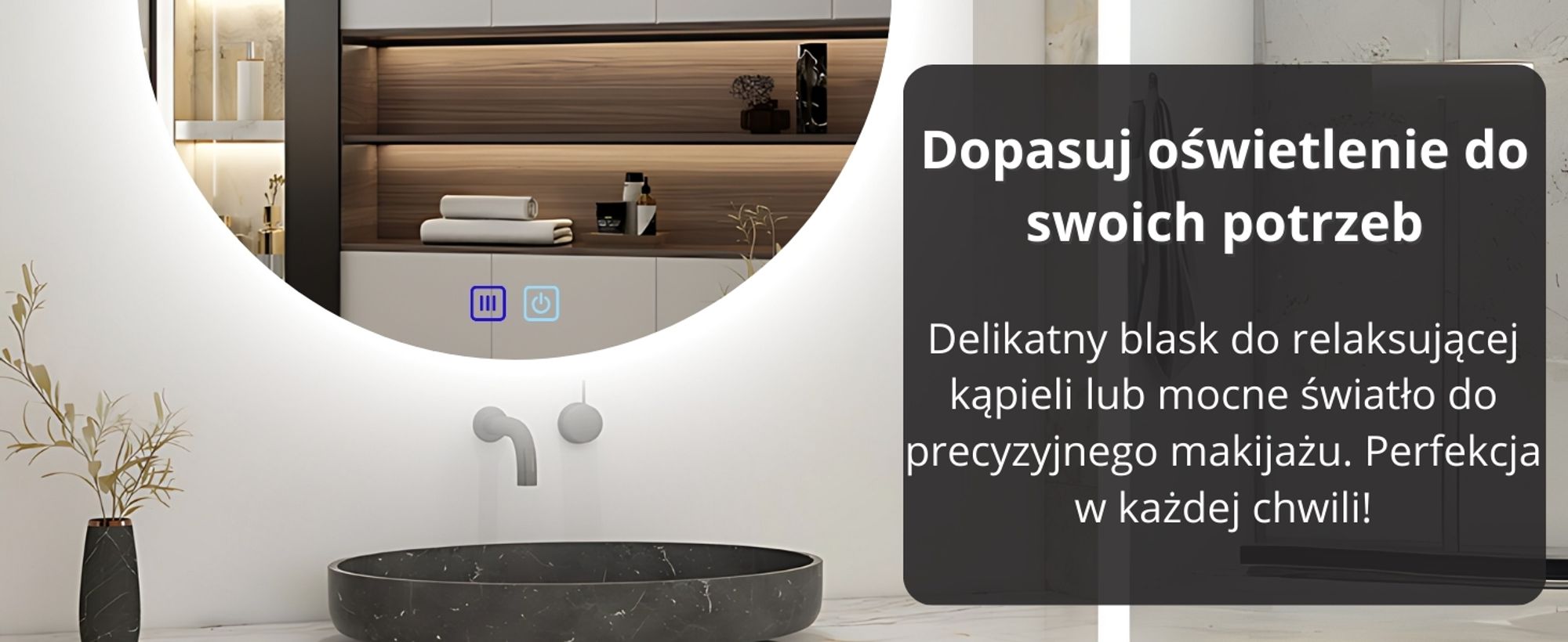 SAVE ®HOME Okrągłe lustro łazienkowe LED - 80 cm - PODŚWIETLANE - 3 BARWY ŚWIATŁA - ŚCIEMNIALNE - BEZ PARY - DOTYKOWE - LUSTRO ŚCIENNE