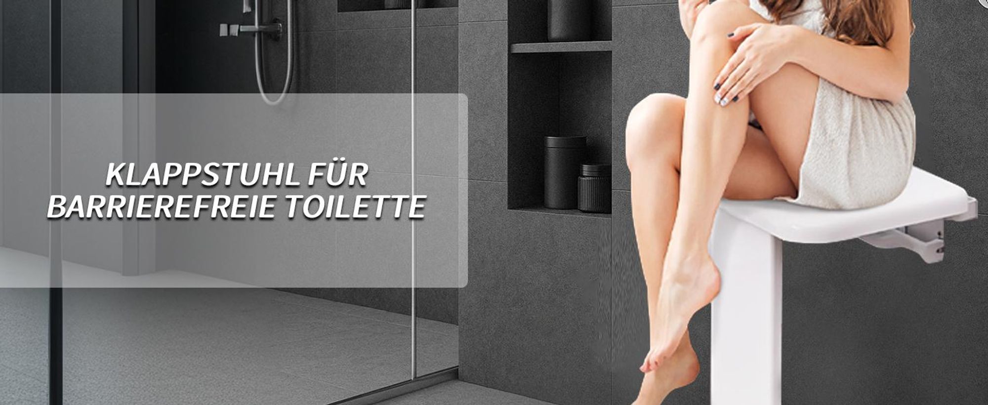 HEUFFE Duschsitz Klappbar Wandmontage， Duschklappsitz Klappsitz Dusche bis 200kg Badestuhl Duschhocker-Badhocker Hocker Duschstuhl für Senioren, Weiß