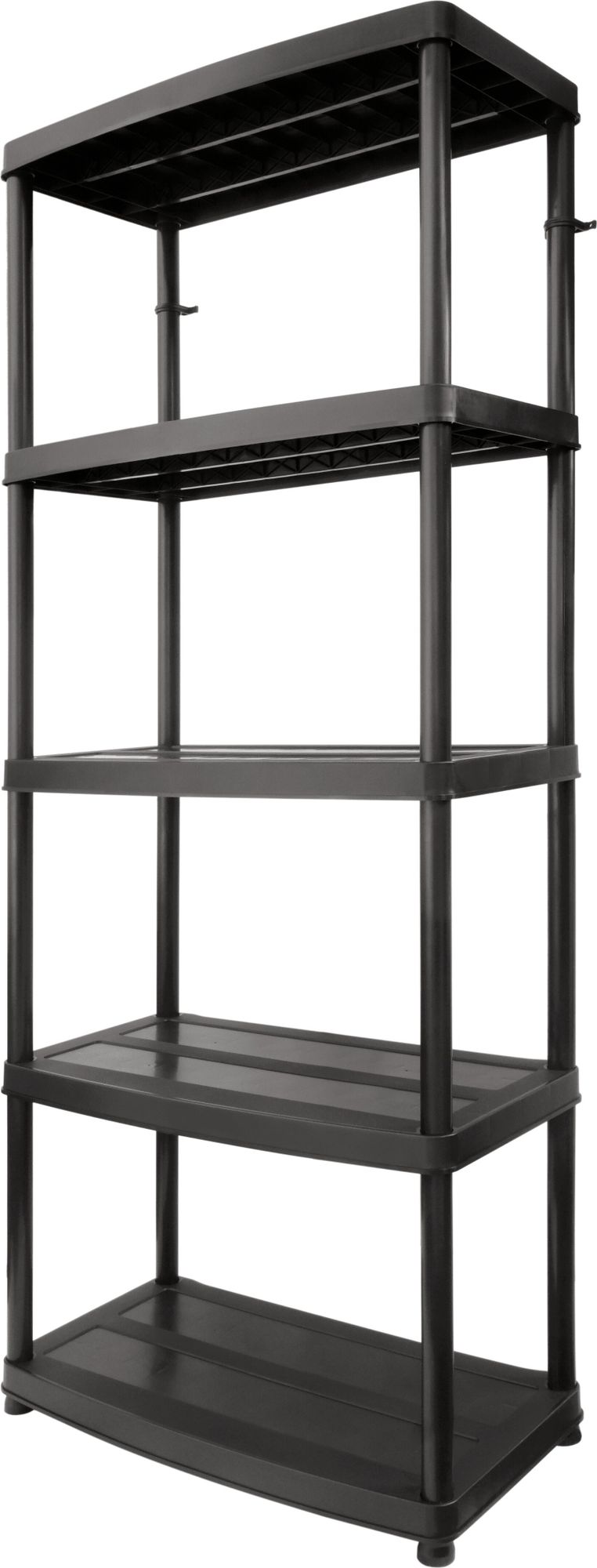 Drabest | Lagerregal - Kellerregale - Kunststoffregal 250kg -180x74x40 cm - Schwarz - Wetterfest - Einfacher Montage - Stabil und Robust