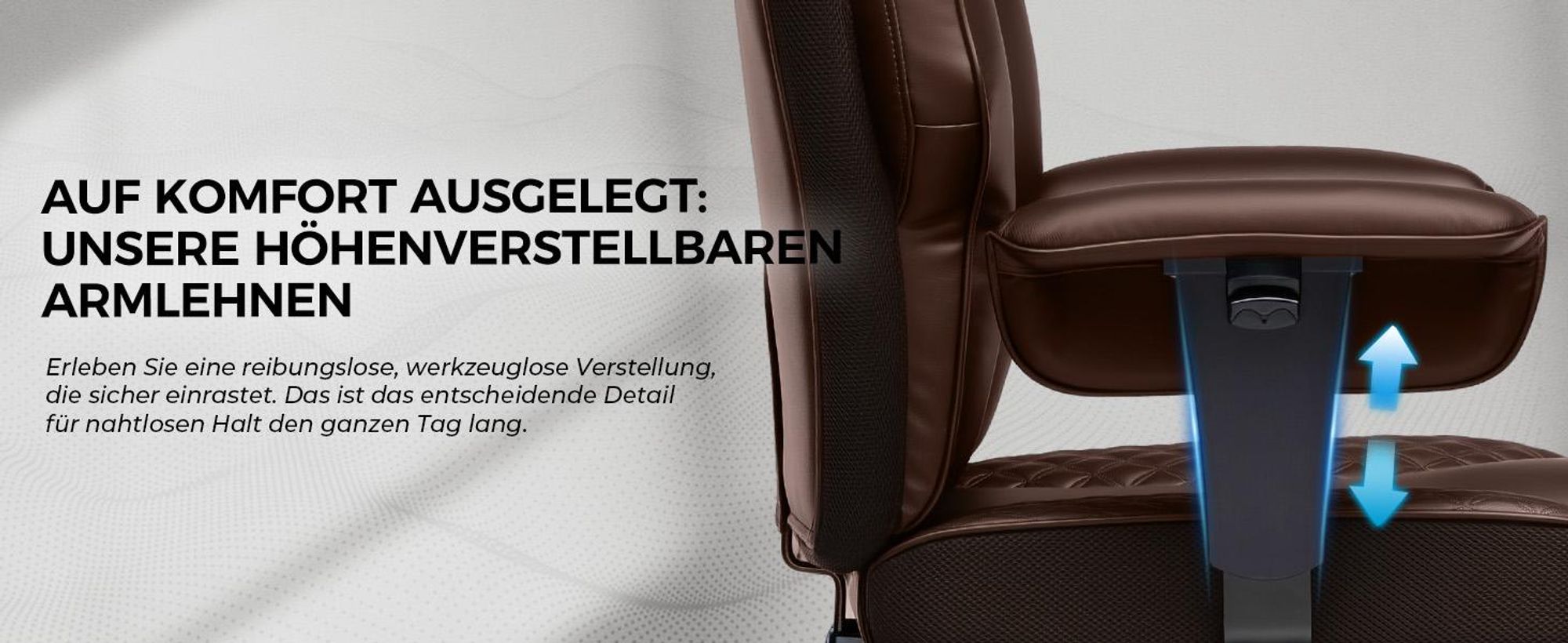 GTPLAYER Gaming Stuhl, breiter Bürostuhl mit Taschenfeder, Ergonomischer PC-Stuhl, Verstellbarer und Drehbarer Schreibtischstuhl, Kunstleder, braun