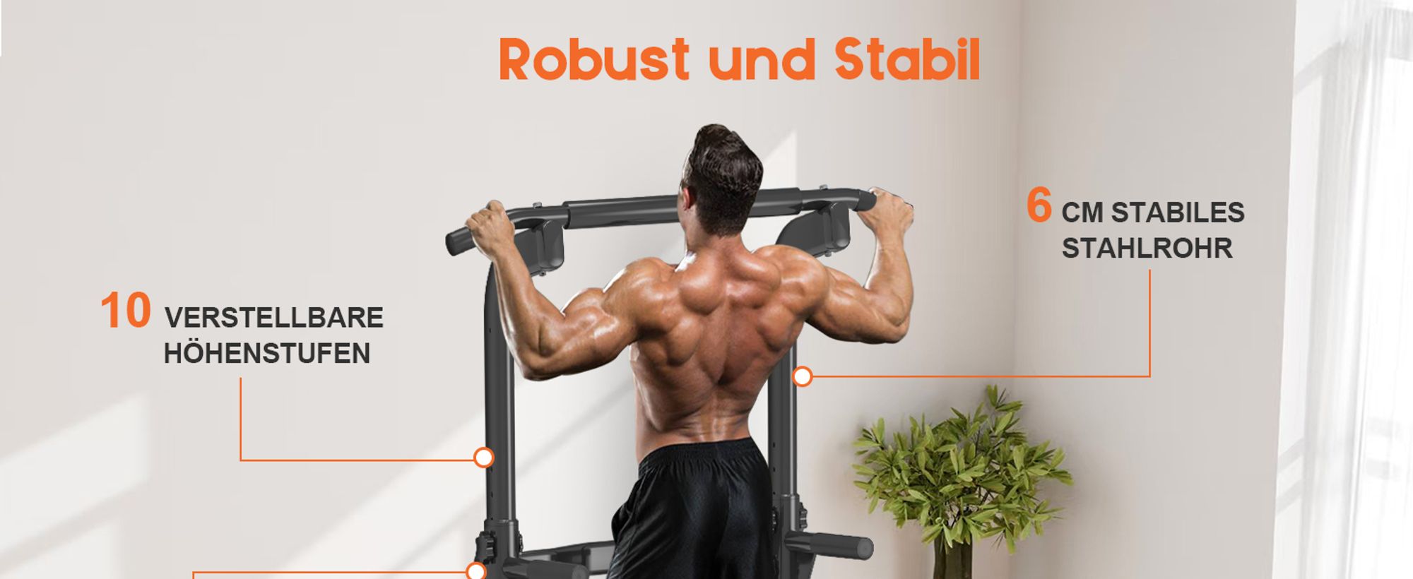 DH FitLife Power Tower Dip Station | Klimmzugstange Freistehend | Dip Barren Rückentrainer| Kraftstation Kraftturm | Krafttraining für Zuhause