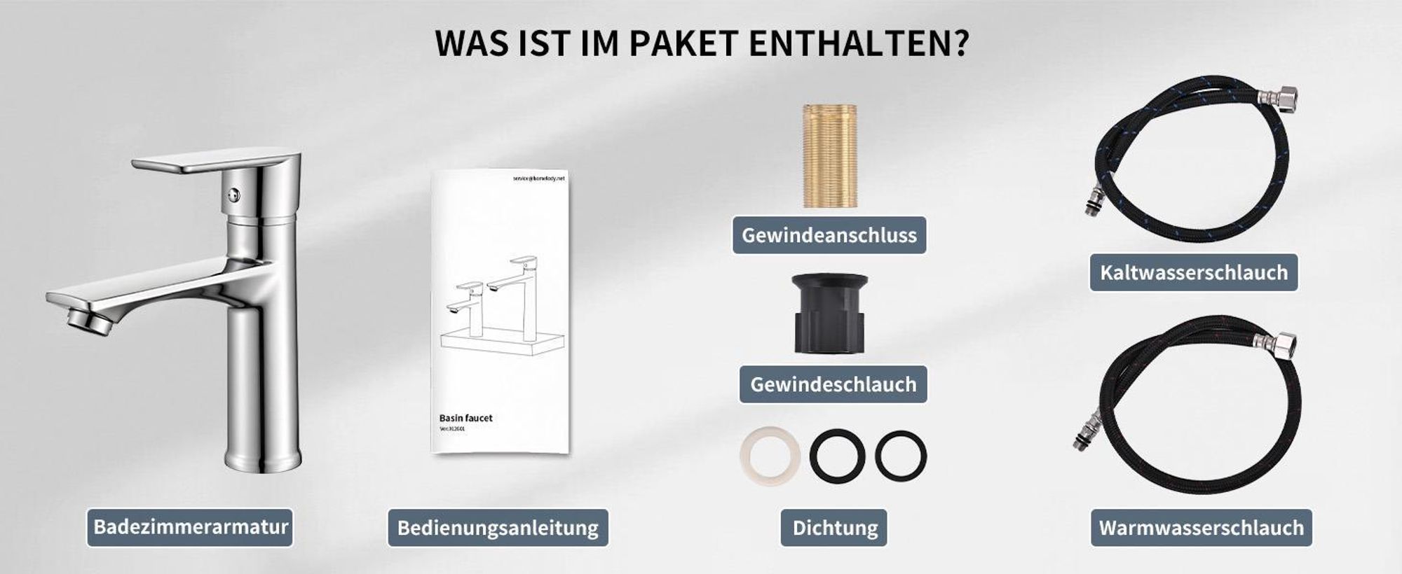 2 x Homelody Wasserhahn Bad Chrom, Einhebelmischer Badezimmer Waschtischarmatur, Bad Armatur Mischbatterie, Waschbeckenarmatur, Waschbecken Armaturen