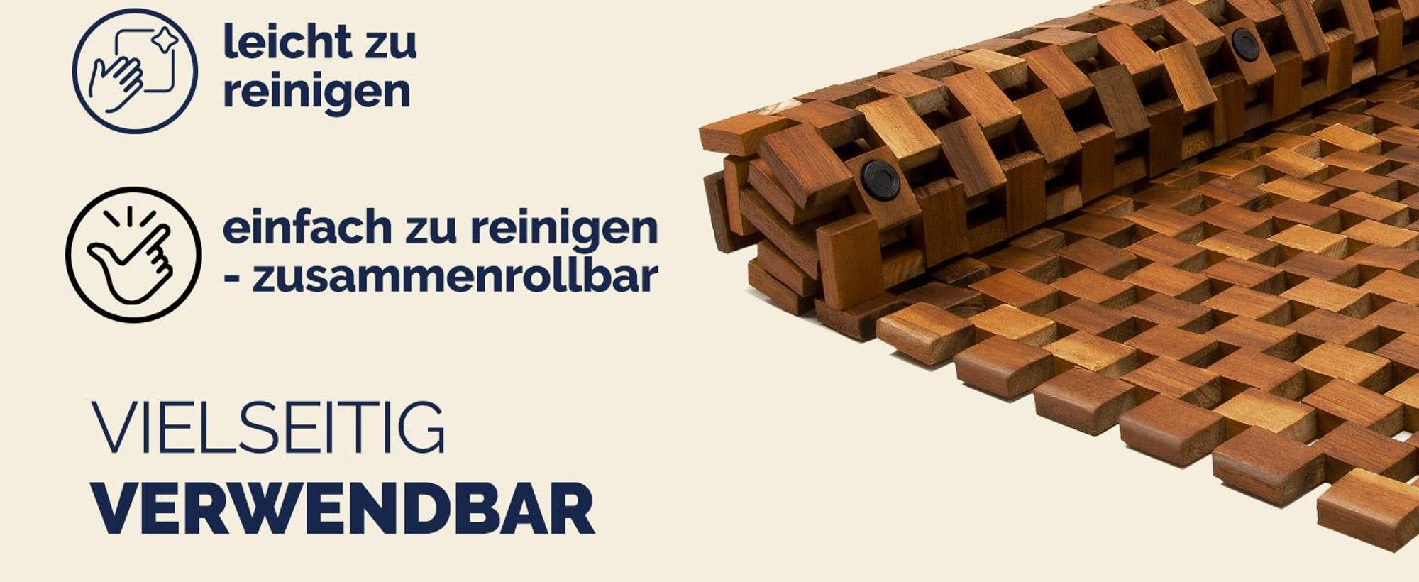 DEUBA Holz-Badeematte