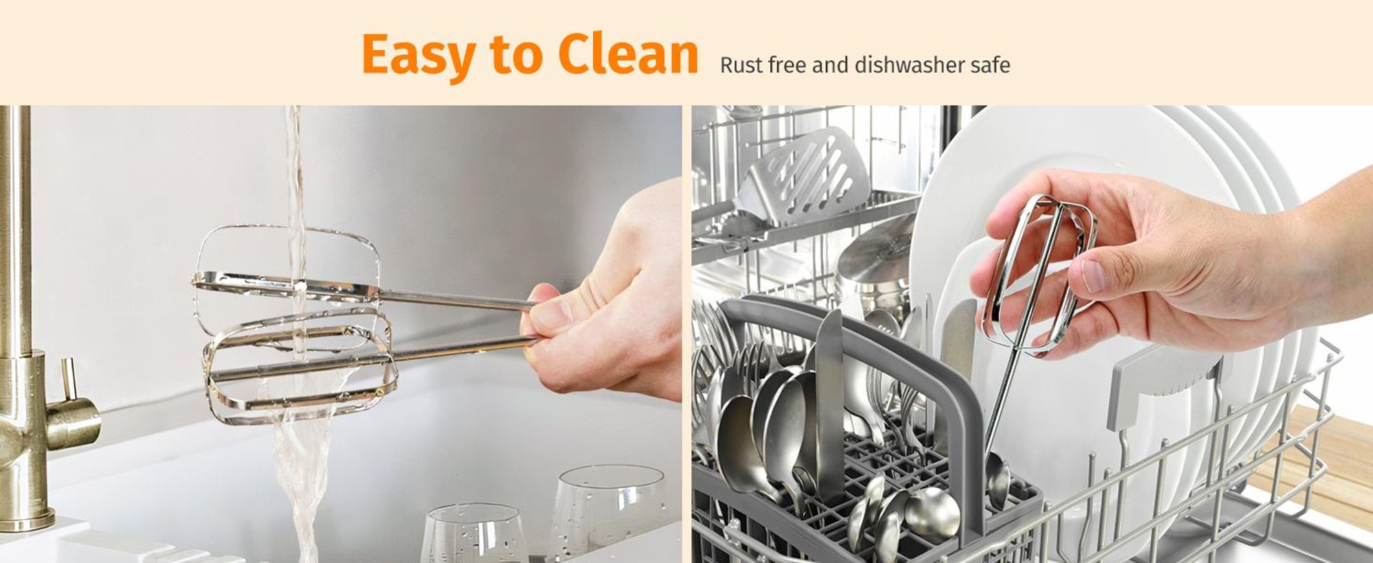 Aigostar Pudding- Handrührgerät, 6 Geschwindigkeiten Handmixer, 400W Ultra Power, Turbolader. Ausgestattet mit 2 Schneebesen, 2 Knethaken, Schneebesen und Aufbewahrungsbox, Zubehör spülmaschinenfest.