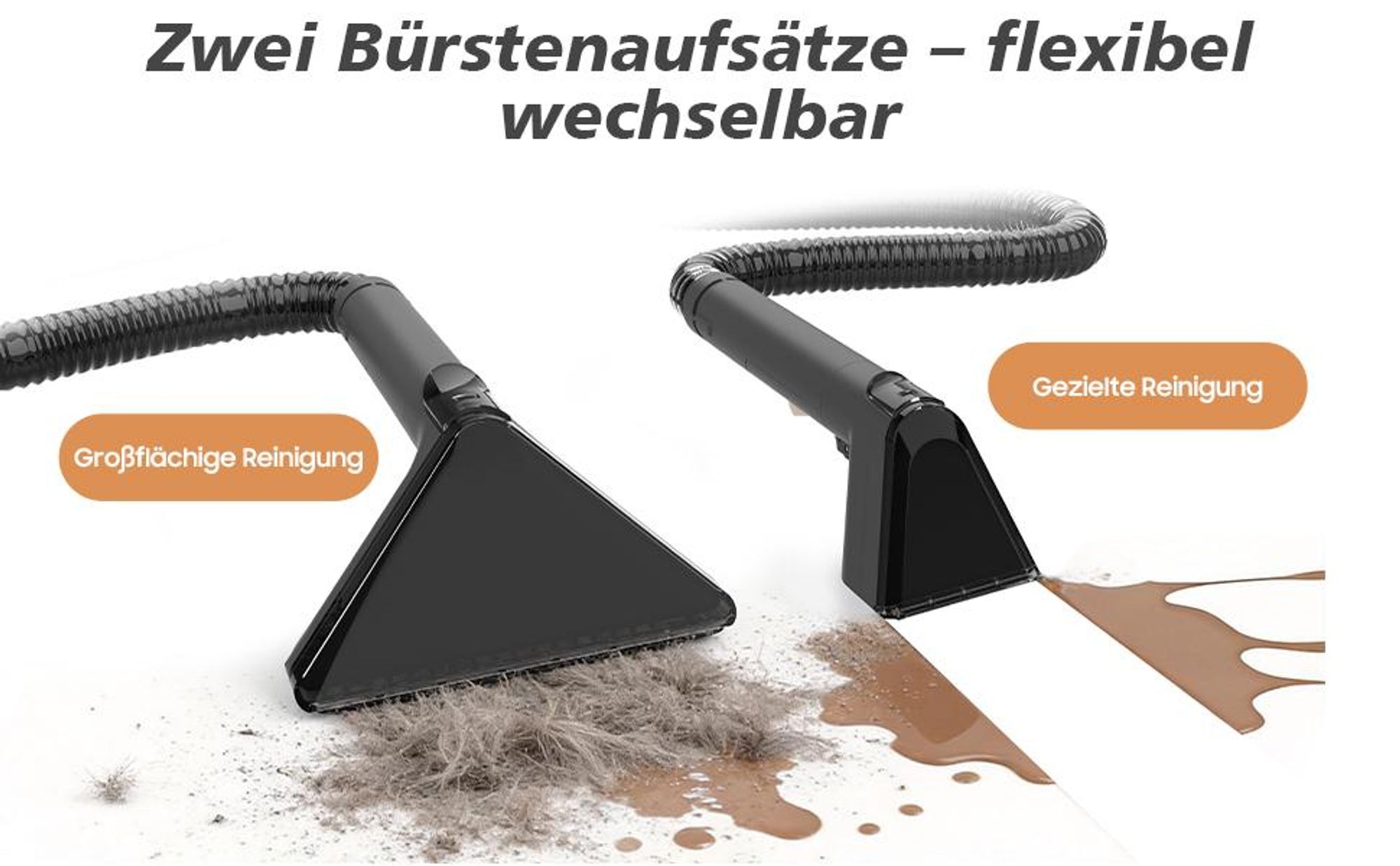 Waschsauger Teppichreiniger‑Gerät, wechselbare Reinigungsdüsen, Doppelwassertank, kompakter Mehrzweckreiniger für alle Oberflächen, 13kPa, 400W