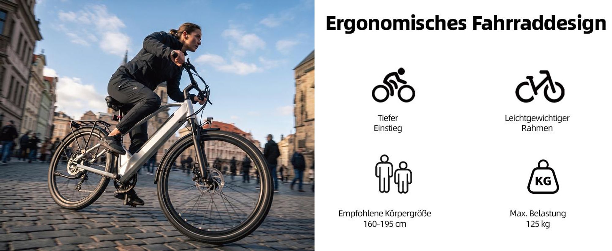 PiXELPiLOT E Bike 26 Zoll, City E-Bikes mit 250W Heckmotor, 36V 14,5Ah 522Wh Akku, Shimano 7-Gang, bis 75 km, Scheibenbremsen, Federgabel