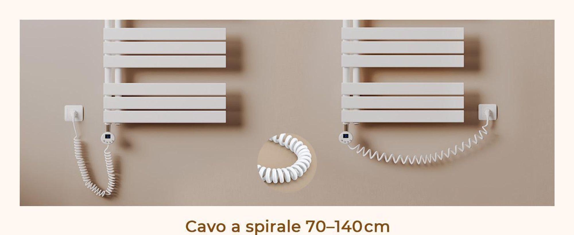 S'AFIELINA 1599x400mm Scaldasalviette elettrico bagno WiFi, termoarredo con termostato, programmabile, LCD, 800 W, asciugamani a basso consumo, bianco