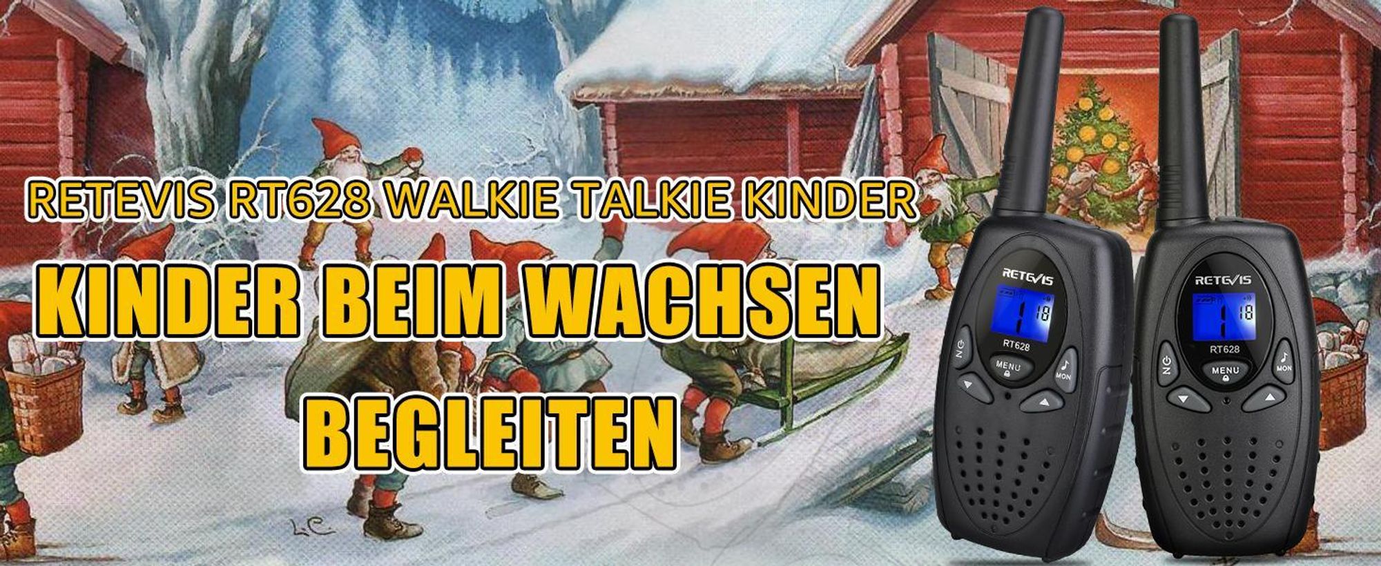 Retevis RT628 Walkie Talkie Kinder, 8 Kanäle VOX LCD Display, Spielzeug, Geschenke für Kinder, für Jungen und Mädchen im 4–12 Jahren Camping