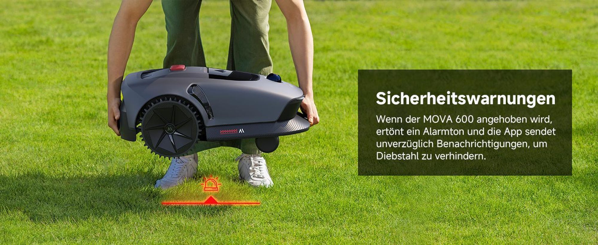 MOVA 600 Kit Kabelloser Mähroboter mit UltraView™ 3D LiDAR, 81 Ersatzklingen, Automatische Navigation, bis 600 m² Rasenfläche