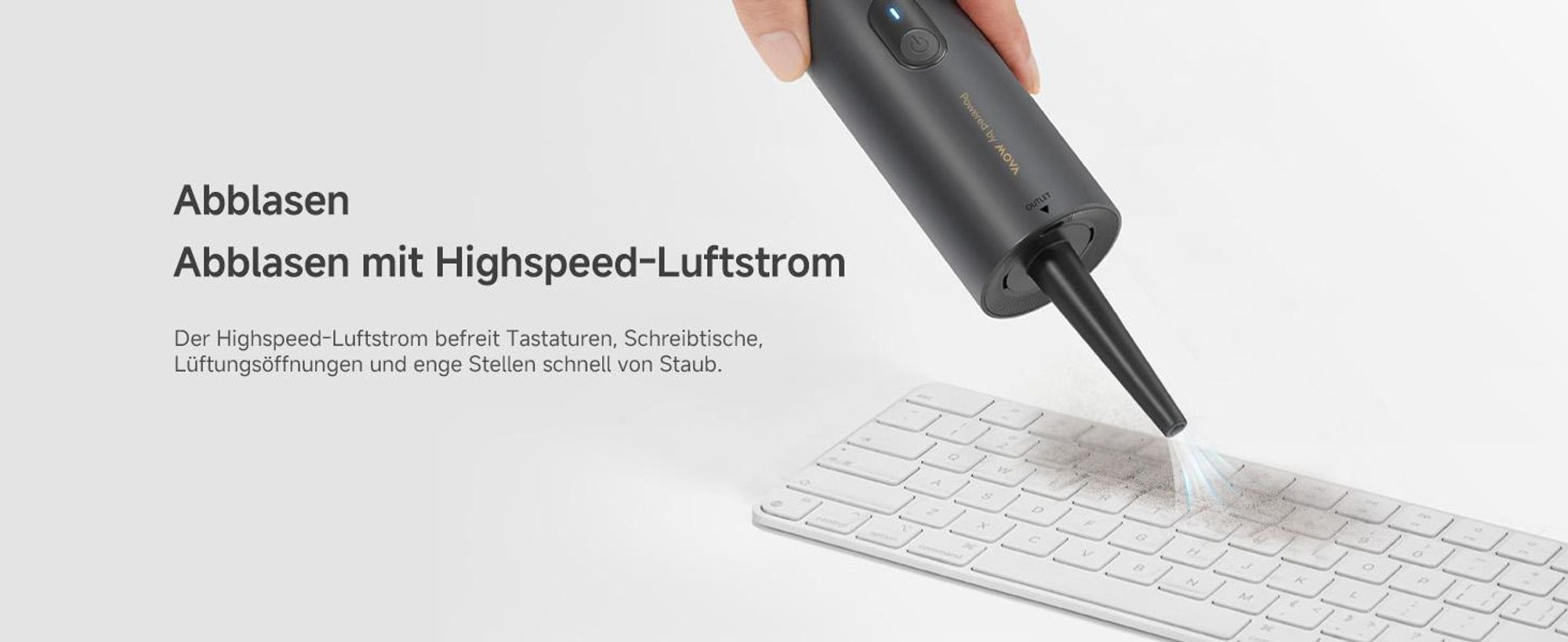 MOVA MDV001 Tragbarer 4-in-1 Handstaubsauger mit Blasfunktion, kabellos, leicht & kompakt, All-in-One für Auto, Haushalt & Büro