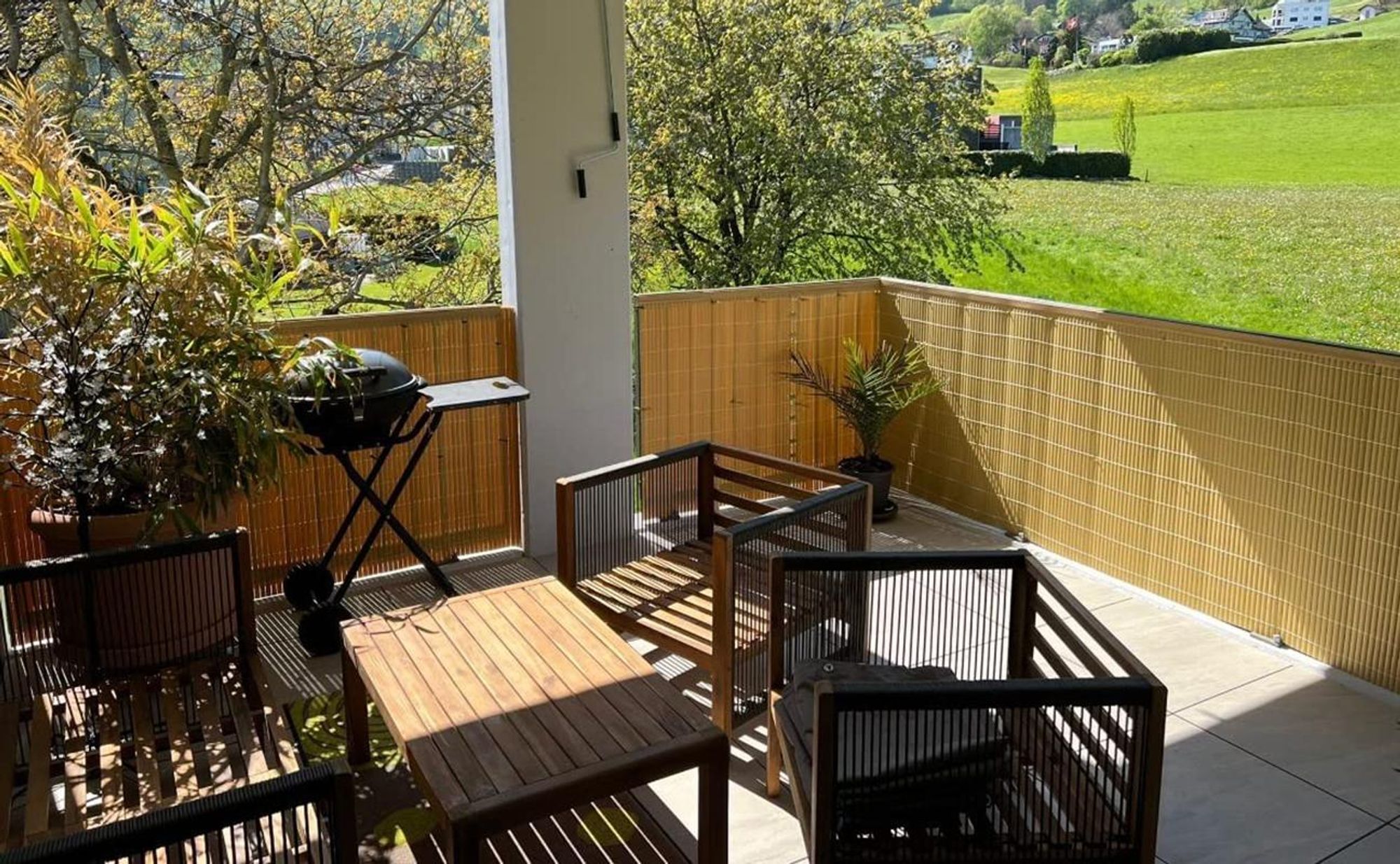 Sekey PVC Sichtschutzmatte 100x300 cm Doppelte Verstärkung Innen, Balkon Sichtschutz Garten, Bambus