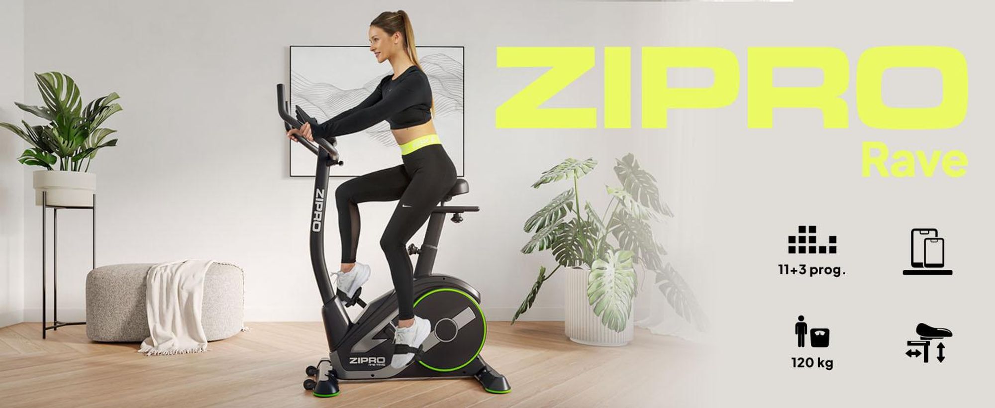 Zipro Ergometer Fahrrad Rave – Elektromagnetischer Heimtrainer mit App-Anbindung 32 Widerstandsstufen & Watt-Programm Verstellbarer Lenker & Sattel