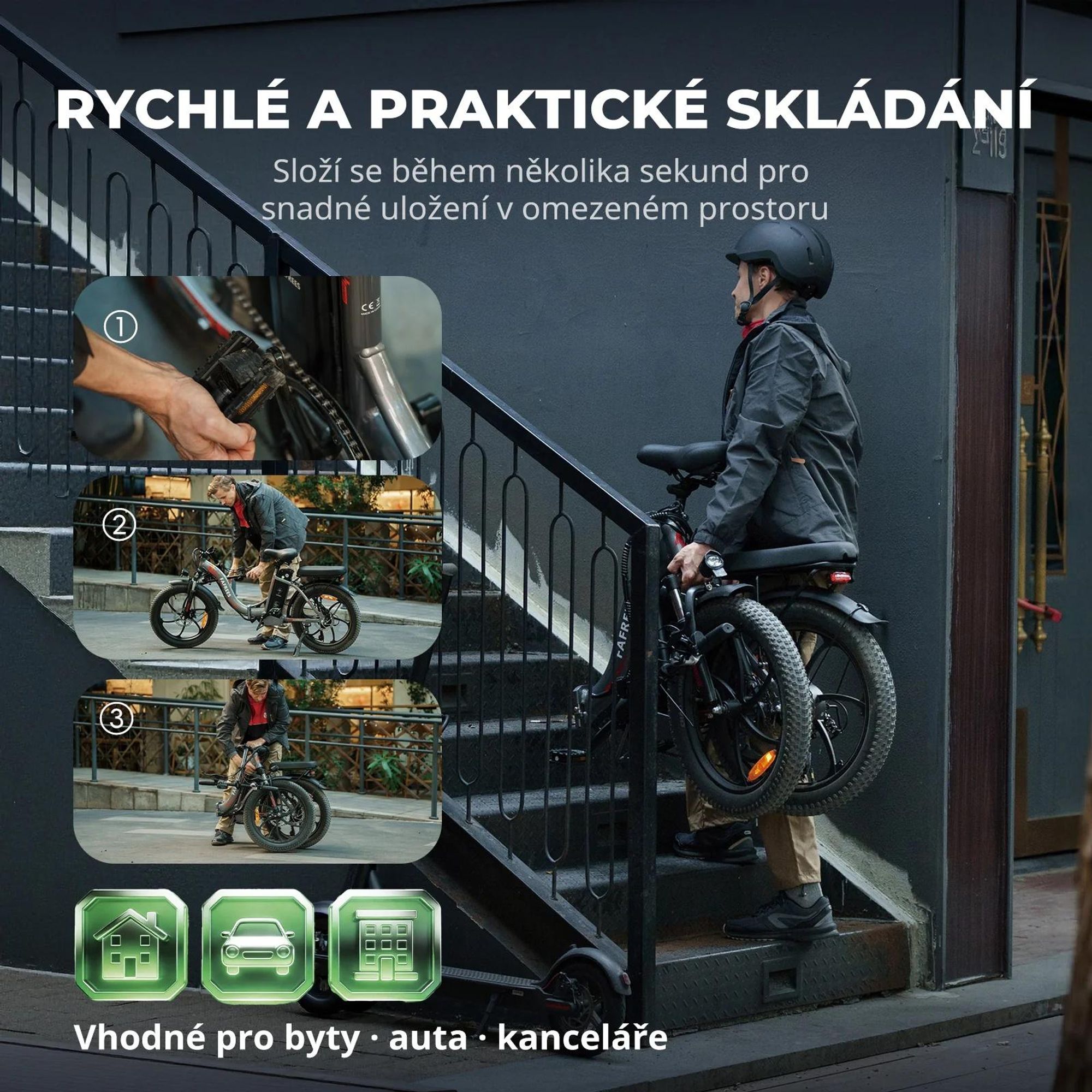 FAFREES F20 E-Bike - Motor 250W, Baterie 36V18Ah, 20 Palcová Mechanická Kotoučová Brzda - Šedá