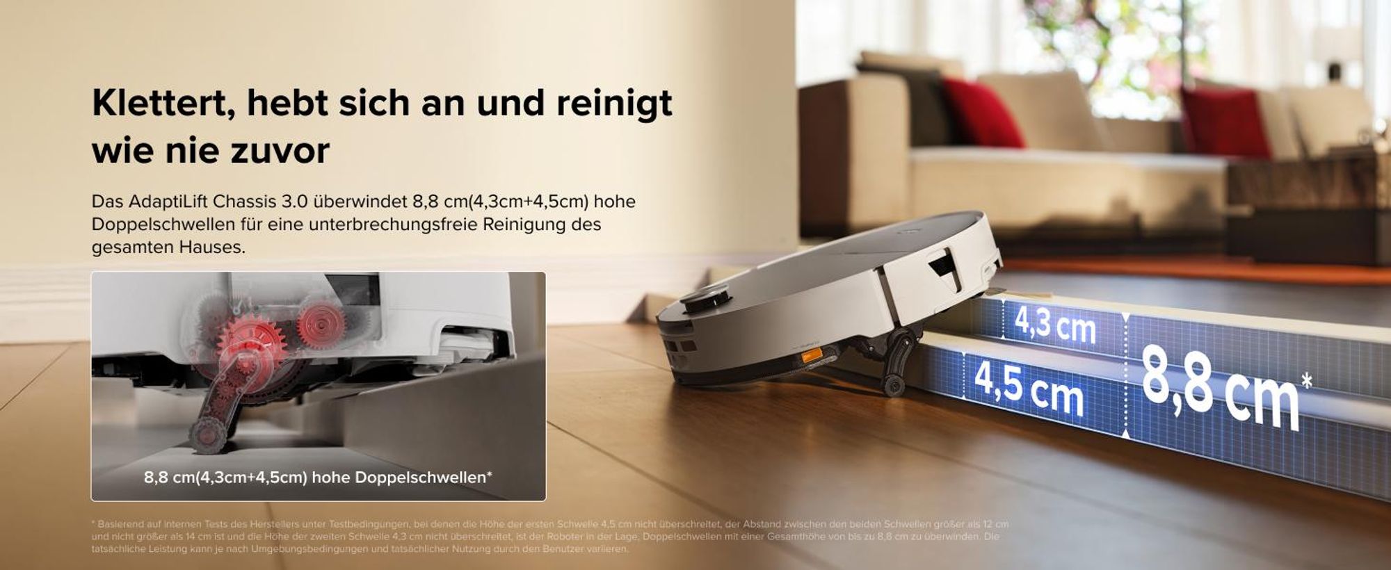 Roborock Saros 20 Sonic Staubsauger Roboter, 36.000 Pa Saugroboter mit Wischfunktion, Dual Anti-Tangle System, 7,98cm Ultra-Slim Design (Weiß)