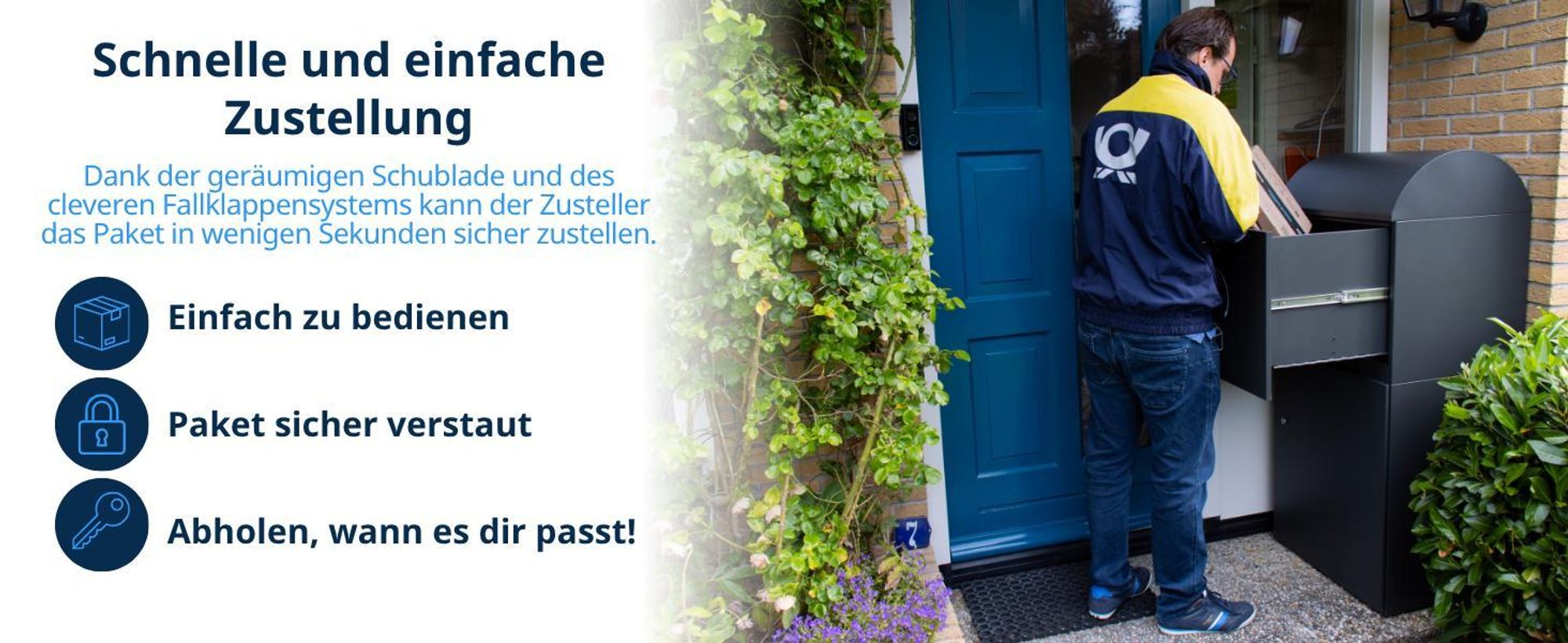 Parcelsafe XL Paketbriefkasten mit patentiertem Diebstahlschutz