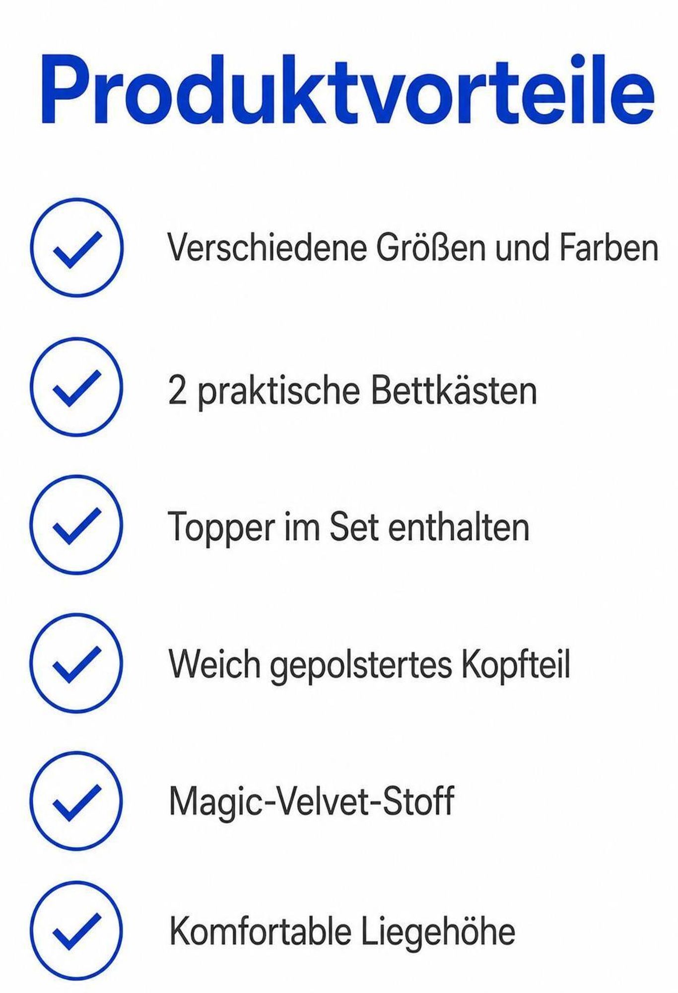 Weiches Kopfteil mit abgerundeten Kassetten und Magic-Velvet-Bezug