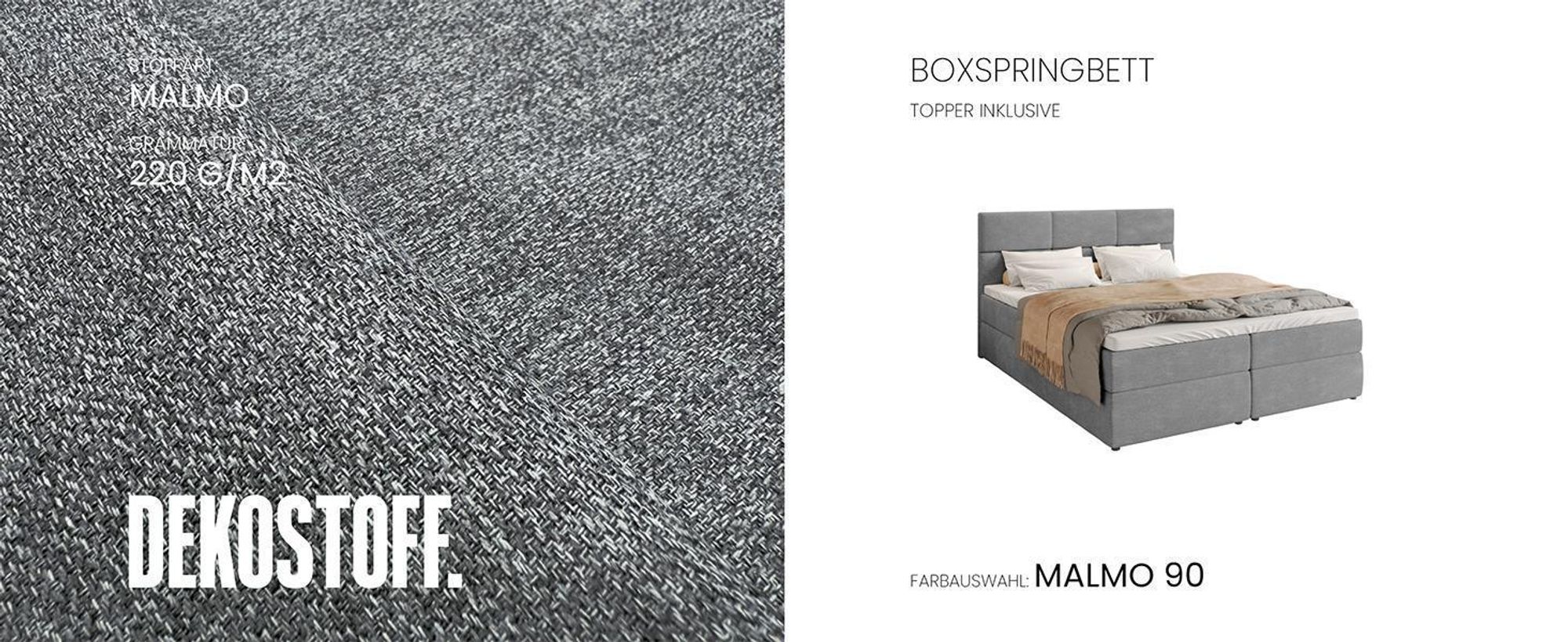 BroMARKT Boxspringbett BOSTON mit 2 Bettkasten, Bonell-Matratze, Polsterbett, Bett (Beige, Cosmic 10, 180 x 200 cm)