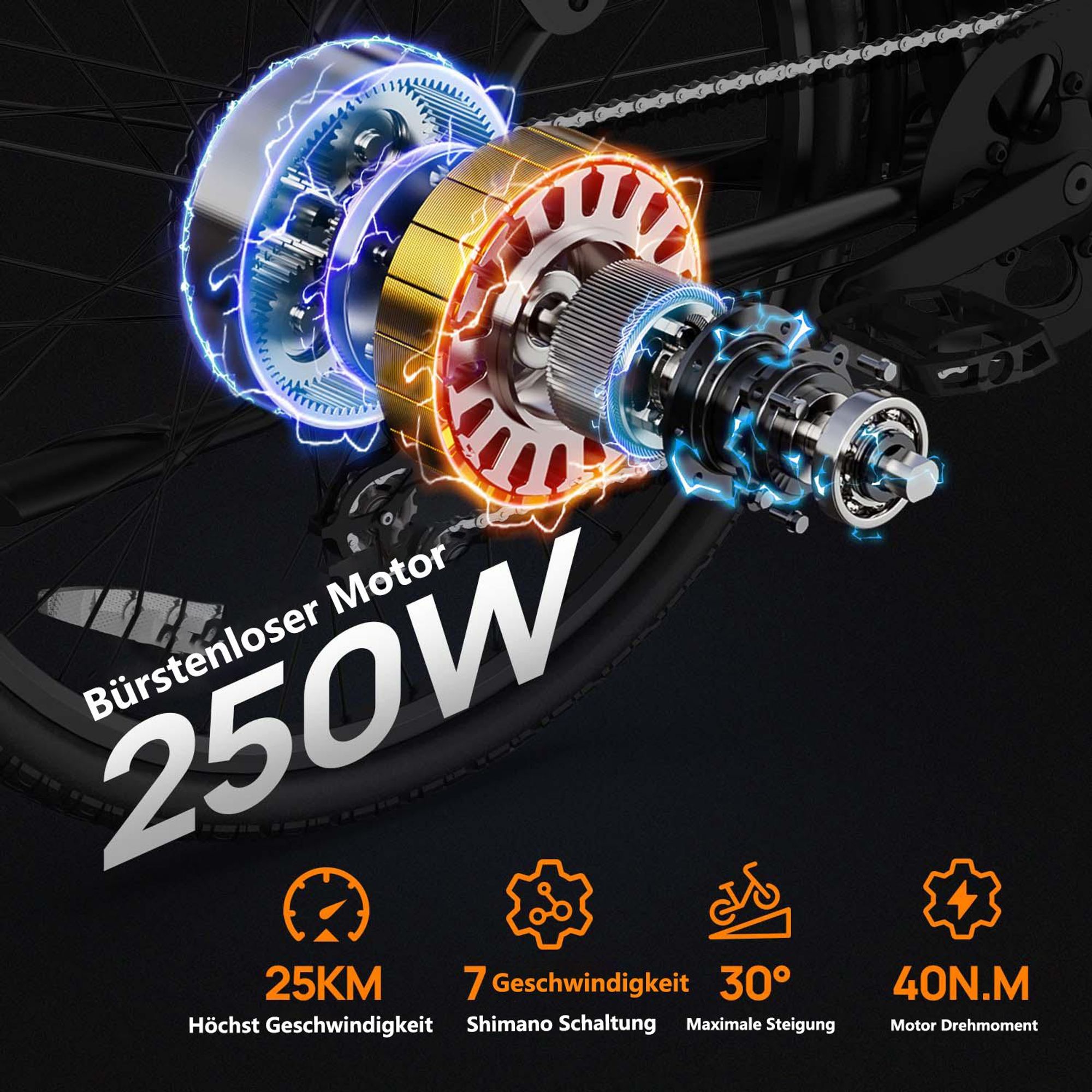 Elektrofahrrad URLIFE E26 - 250W Motor 36V 13Ah Batterie 26 Zoll Reifen Scheibenbremse - Schwarz
