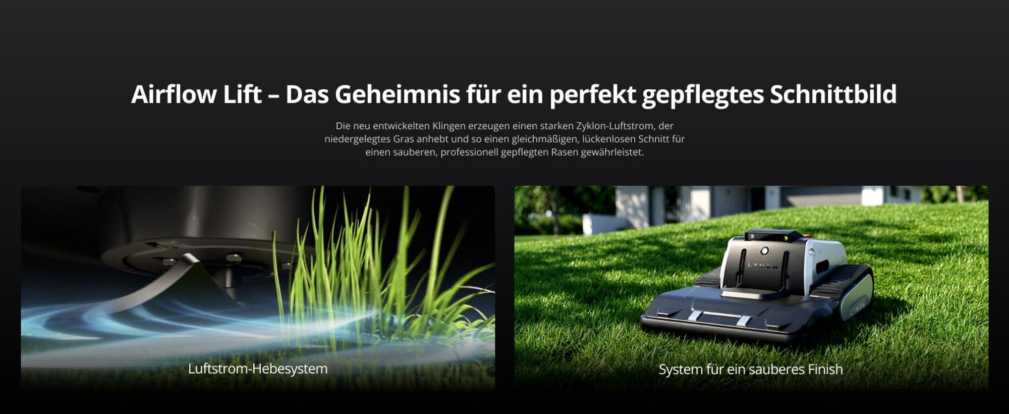 Mähroboter Lymow One Plus 5A 40cm/4000m² pro Tag, Kartierung bis zu 60.000m², ohne Begrenzungsdraht mit RTK-Cloud Techno
