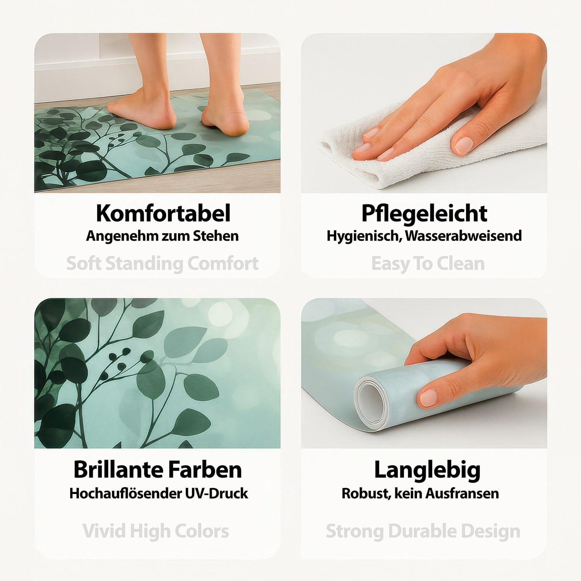 Alle Größen und Eigenschaften der Primedeco Küchenteppiche im Überblick