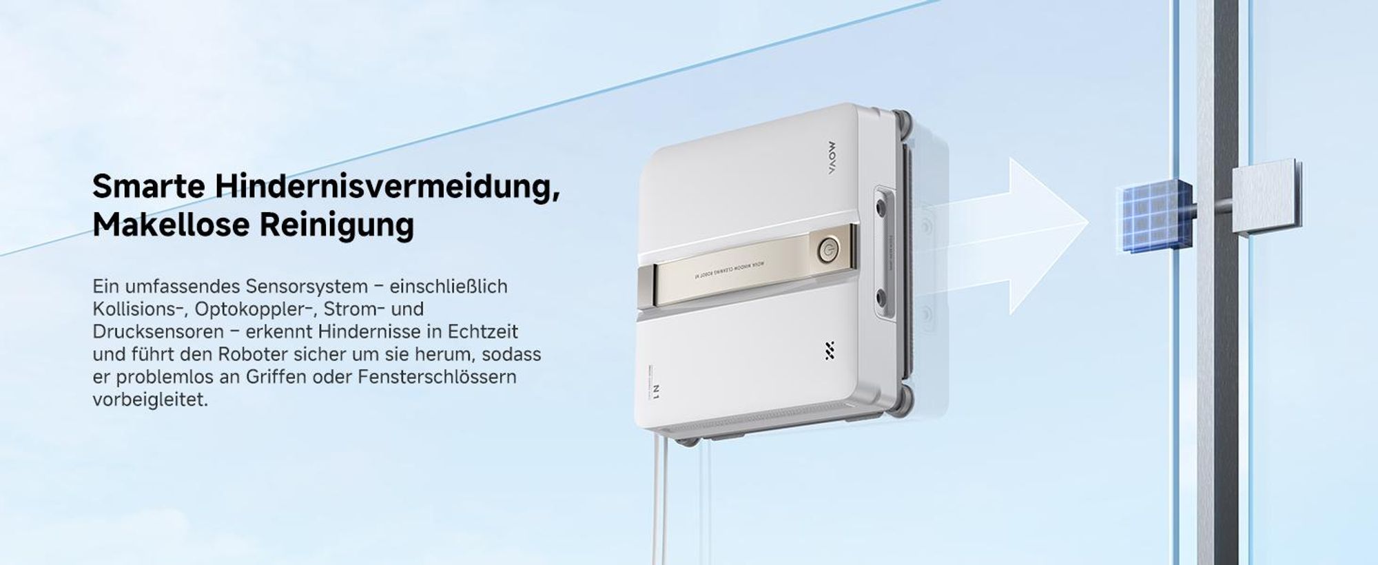 MOVA N1 Fensterputzroboter – kompakt, leicht, 8000 Pa Saugleistung, 32 m² Reichweite, 120 ml Wassertank, Smart Clean
