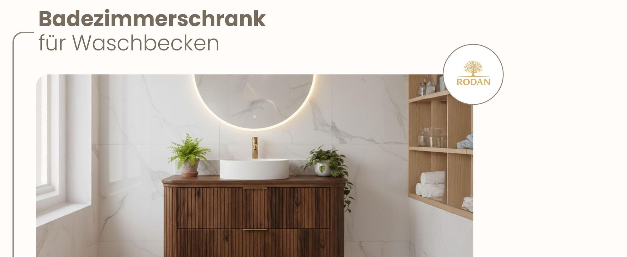 Waschbeckunterschrank, Soft-Close Schubladen, Hängeschrank