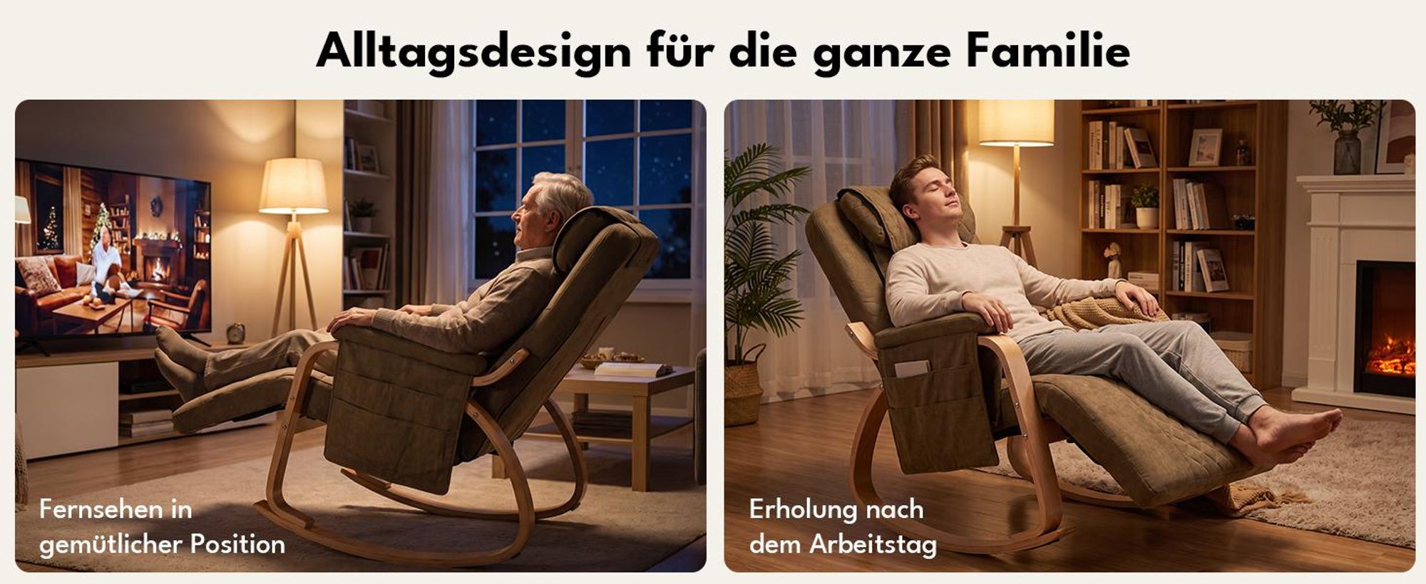 Schaukelmassagesessel für die ganze Familie, ideal zum Fernsehen und zur Erholung nach der Arbeit