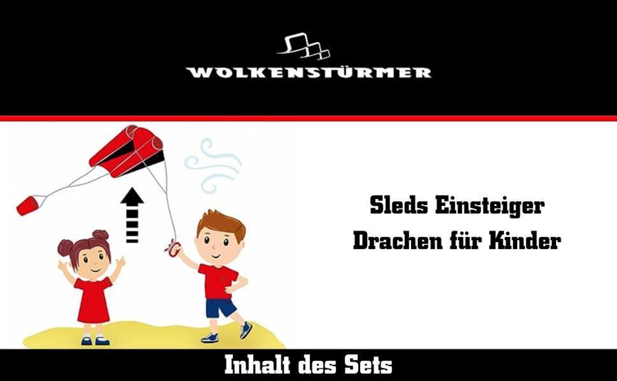 Wolkenstürmer Kinderdrachen Sled Alpaka (pink-türkis), Einleinerdrachen ohne Gestänge - flugfertig inkl. Schnur
