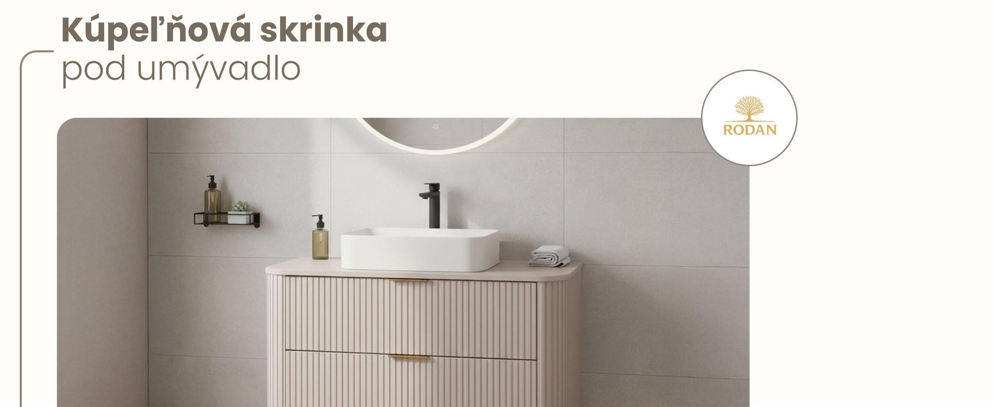Kupelnova Skrinka 100 CM Béžová Matná MDF 2 Zásuvky