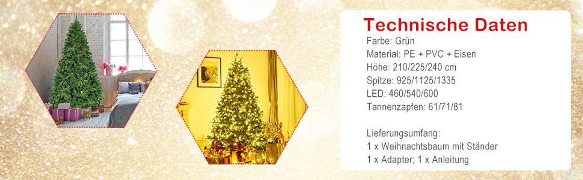 COSTWAY 240cm LED Künstlicher Weihnachtsbaum, Christbaum mit Klappsystem und Metallständer, Tannenbaum geschmückt, Kunstbaum Weihnachten ideal für Zuhause, Büro, Geschäfte und Hotels