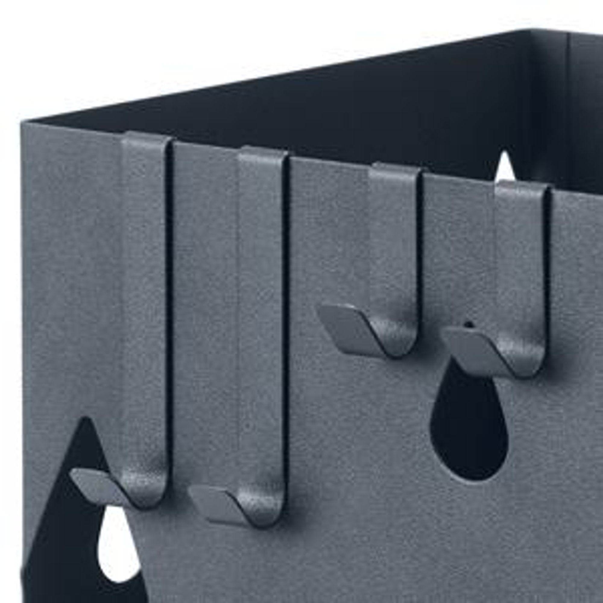 SONGMICS Regenschirmständer ,Schirmständer, quadratisch, mit Wasserauffangschale und 4 Haken anthrazit