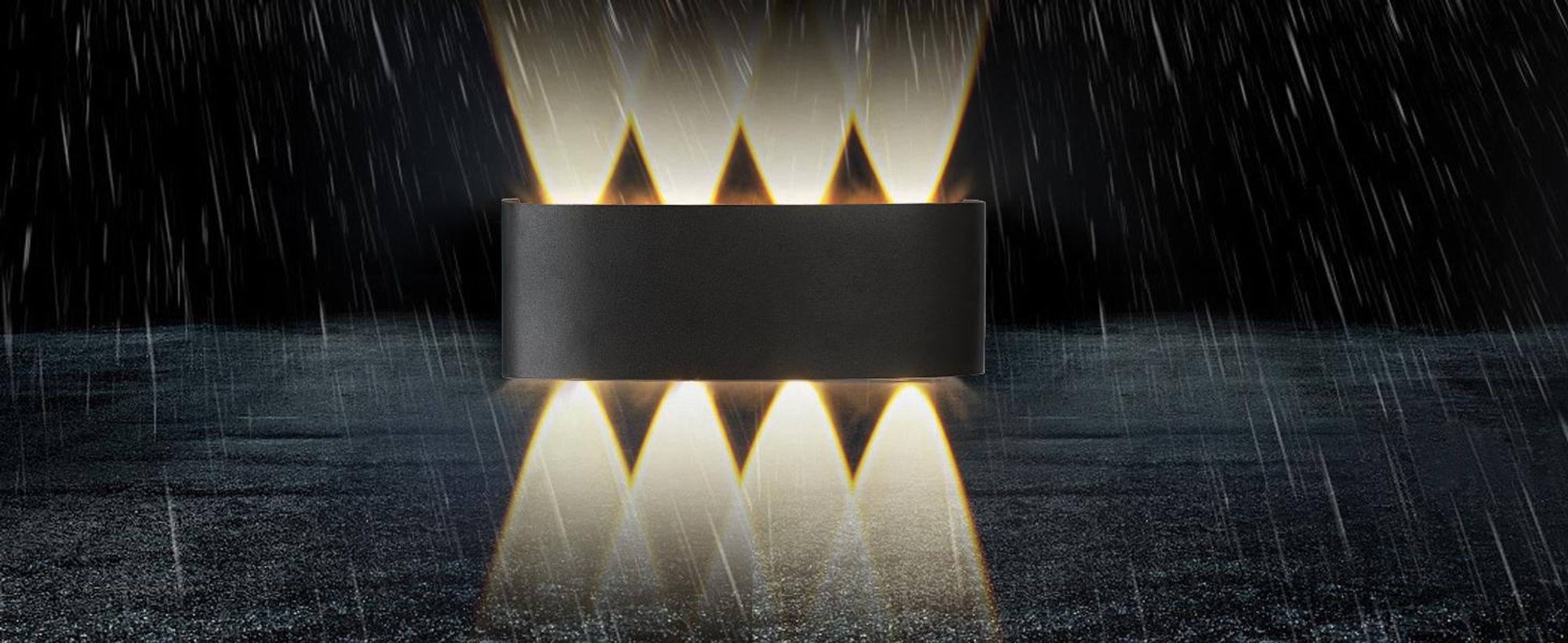 ZMH Led Wandleuchte Innen & Aussen Schwarz Wandlampe  04 Modern Up Down Warmweiß Flurlampe IP65 Wasserdicht Außenwandlampe 5W Einstellbarer Lichtstrahl für Flur Garten
