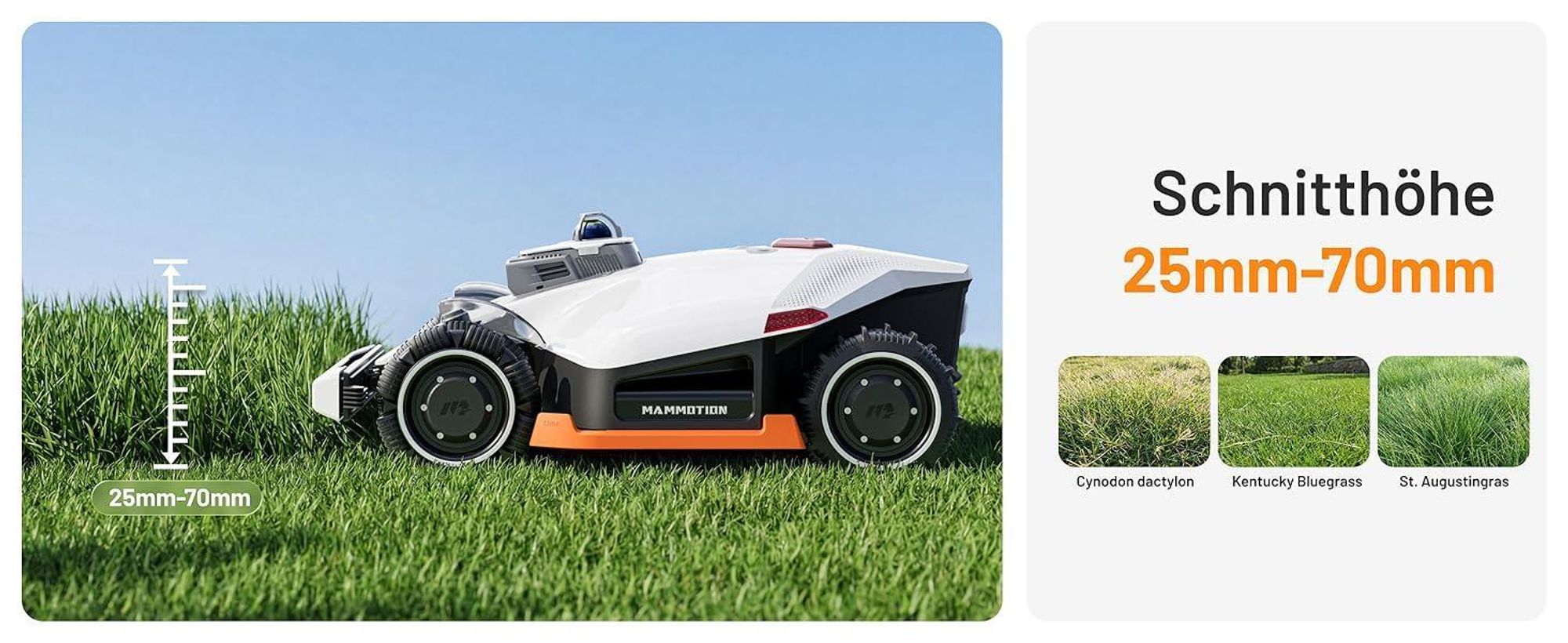 Mähroboter Mammotion LUBA 3 AWD 1500 mit Waschständer, bis 1500 m², Allradantrieb, 80% Steigung, Auto-Kartierung, 4G-Modul, APP