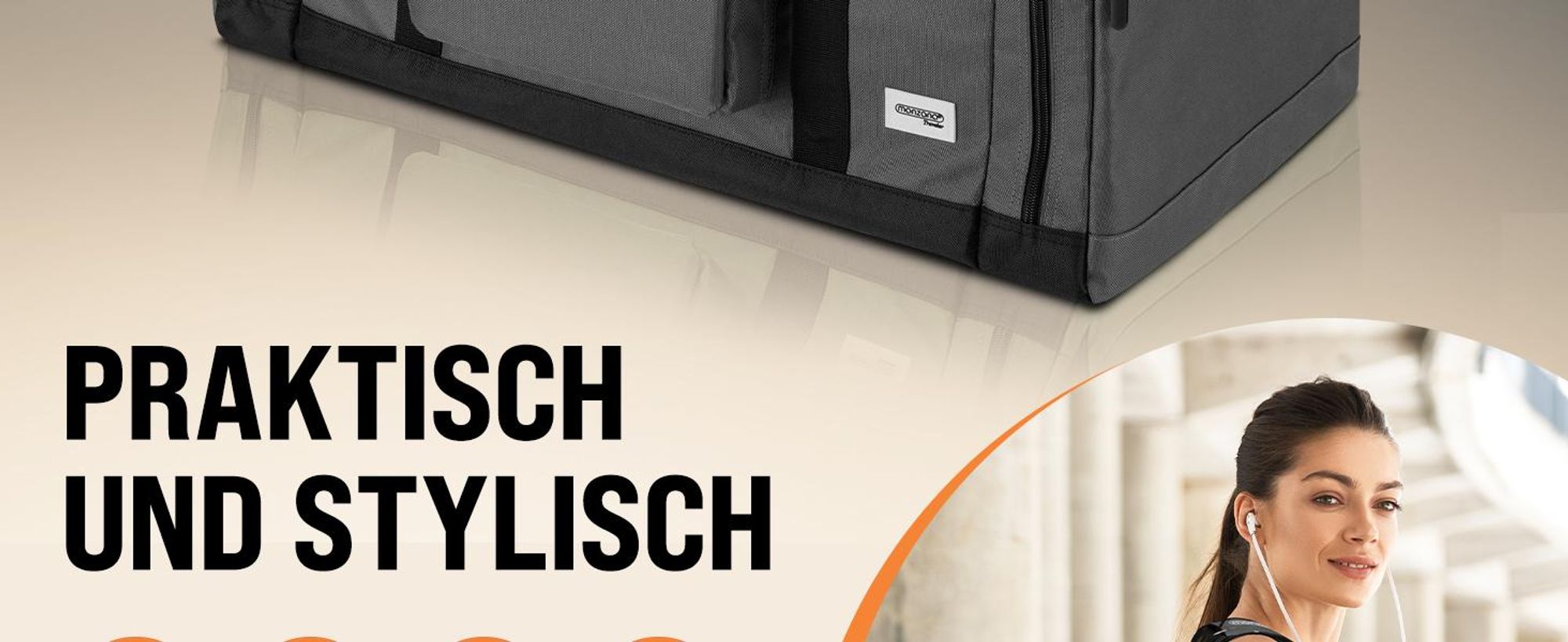 MONZANA Sport & Reisetasche 90L 70x35x35cm Schwarz