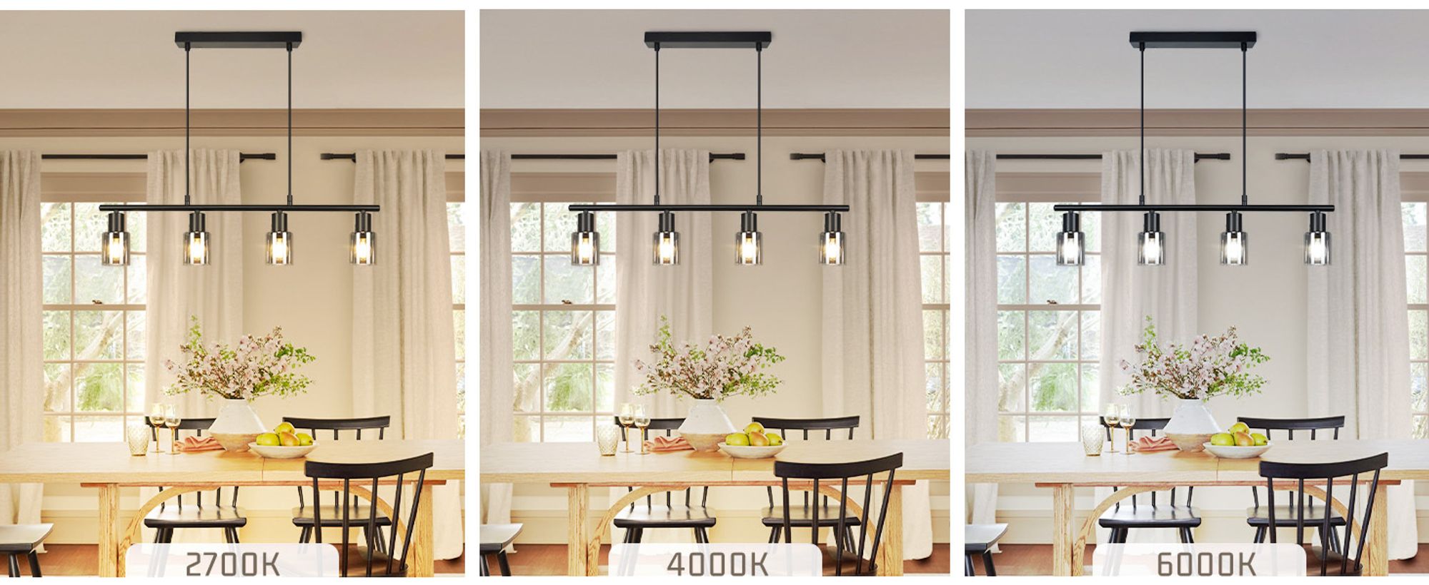 ZMH Hängelampe 4 flammig Pendelleuchte esstisch Vintage Esstischlampe hängend Schwarz industrial Hängeleuchte aus Glas E14 Fassung Esszimmerlampe retro Pendellampe für Esszimmer Wohnzimmer Küche