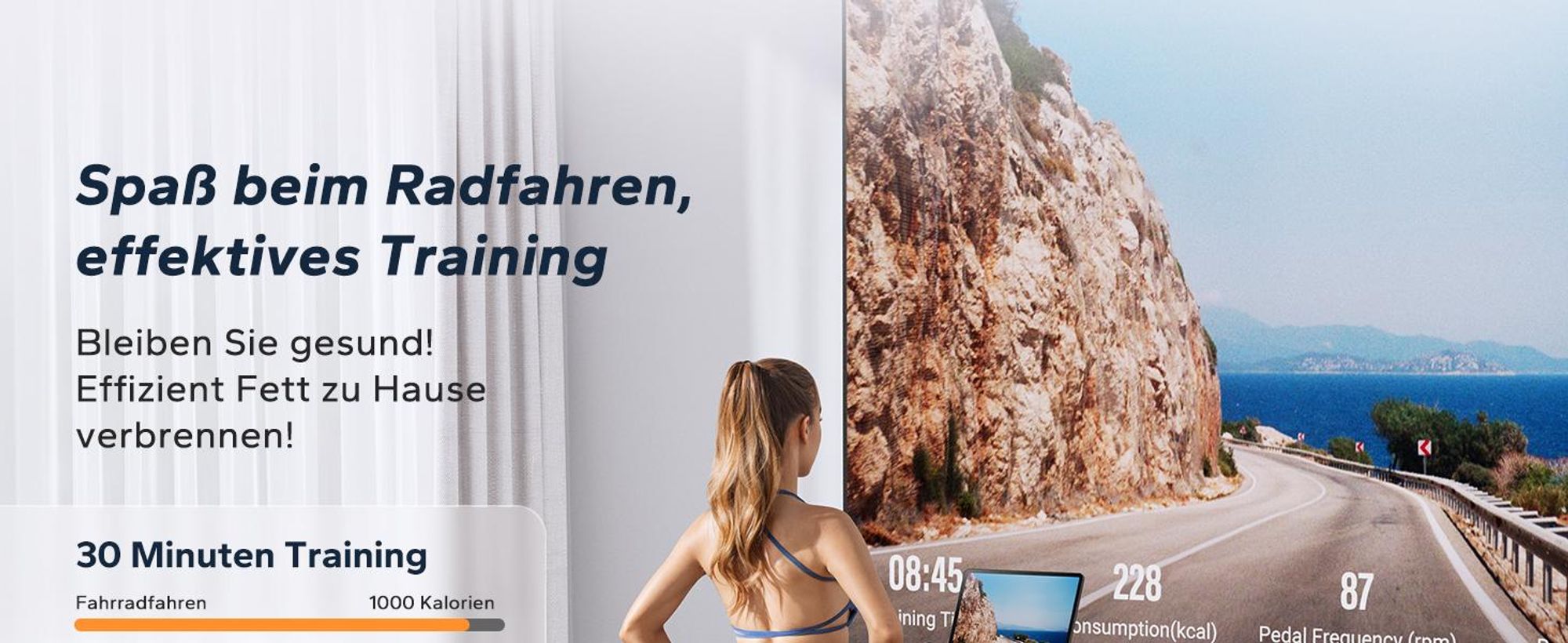 Heimtrainer Fahrrad mit magnetischem Widerstand – leiser Ergometer mit LCD, App, Tablet-Halter, Hantelrack, verstellbarem Sitz, bis 136 kg