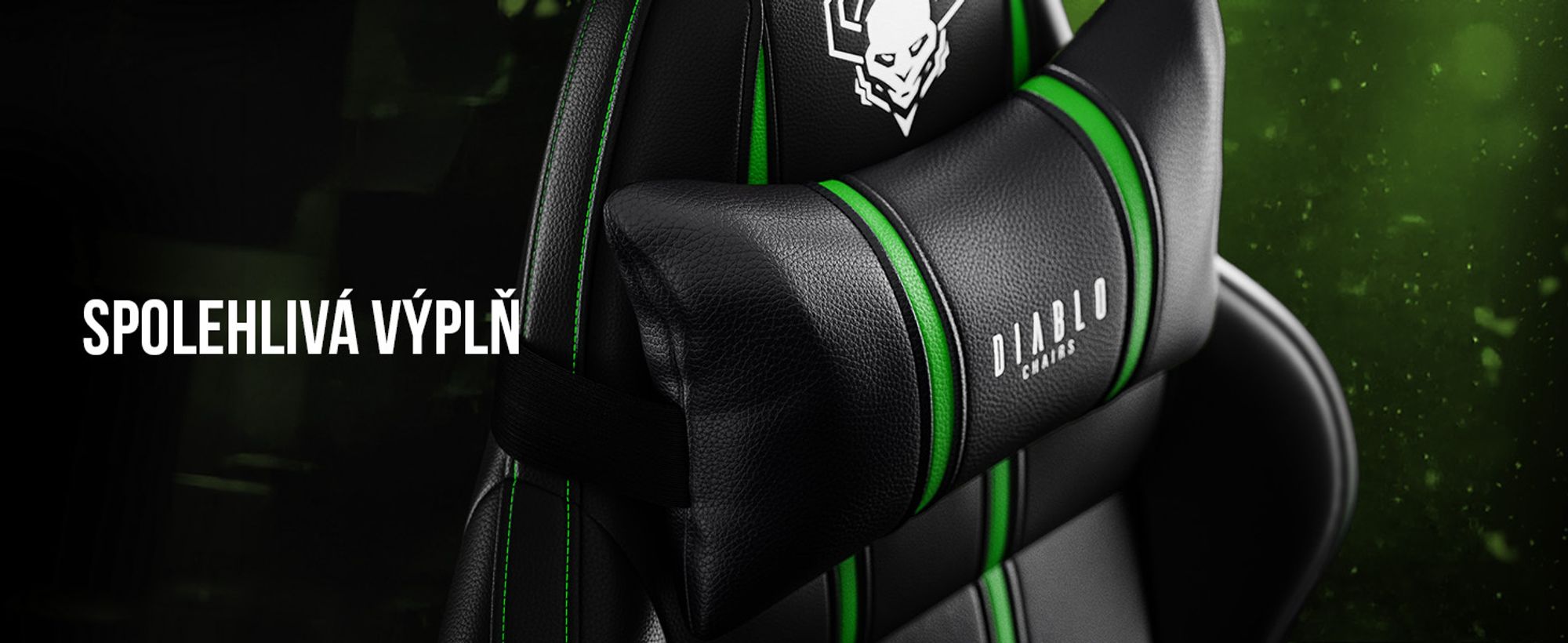 Herní židle Diablo X-One 2.0 Kancelářská židle Nastavitelné područky Ergonomický design Krční/bederní polštář, Barva: Černá-Zelená, Velikost Normal