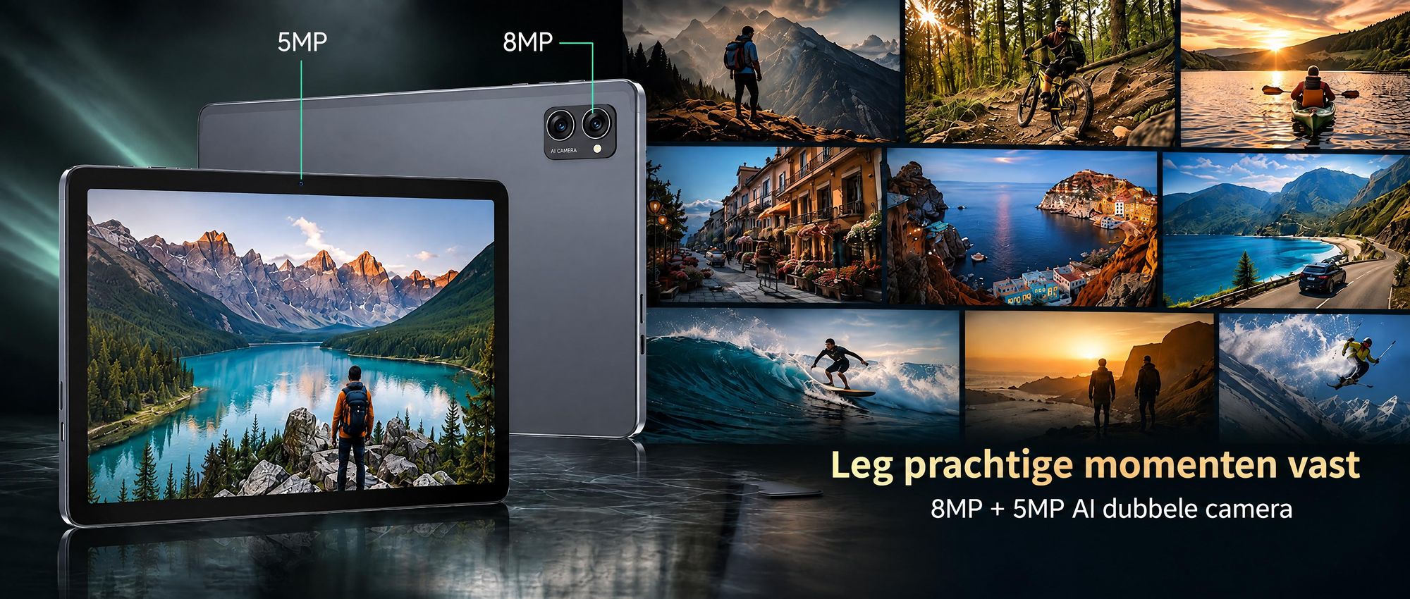BESTTAB T20 Android 16 tablet, 10,1 inch, 24+256 GB, met accessoires, tabletcomputer, Face ID, Widevine L1, 5G WiFi, Gemini AI, 8MP + 5MP, GPS