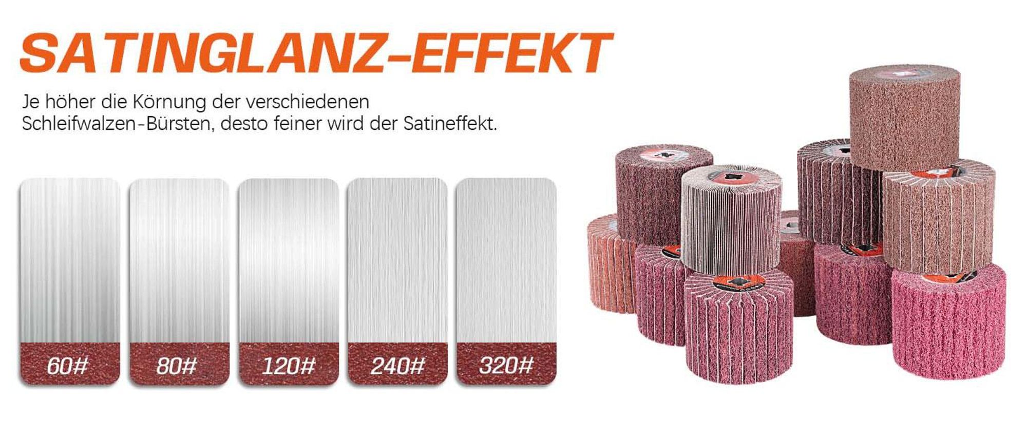 80# Kunstfaserbürste Schleifbürste aus Siliziumkarbid-Beschichtetem Kraftpapier, 12x10cm Schleifwalzen Bürste für Satinierer Schleifen zur Holz Metall