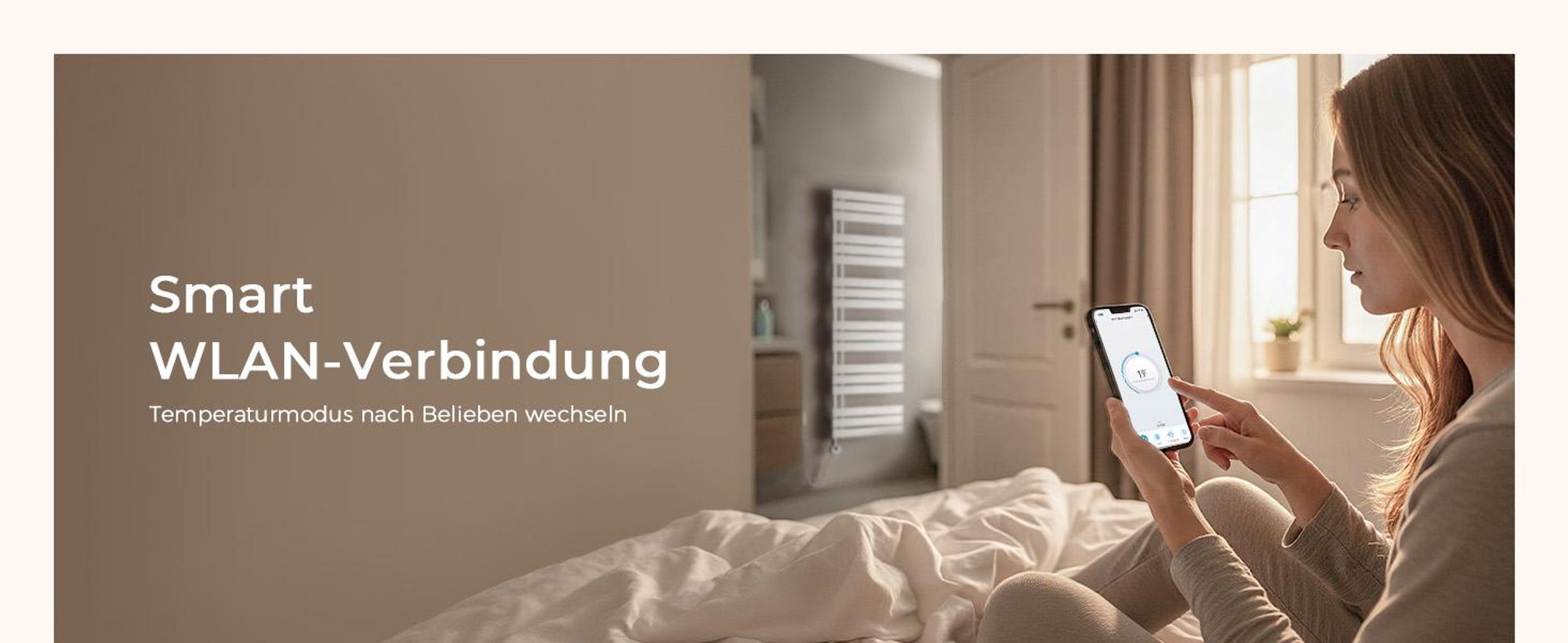 S'AFIELINA Handtuchheizkörper Elektrisch 1041×400mm, Badheizkörper Elektrisch mit Thermostat, WiFi, programmierbarem Timer, LCD-Anzeige, 400 W, Weiß